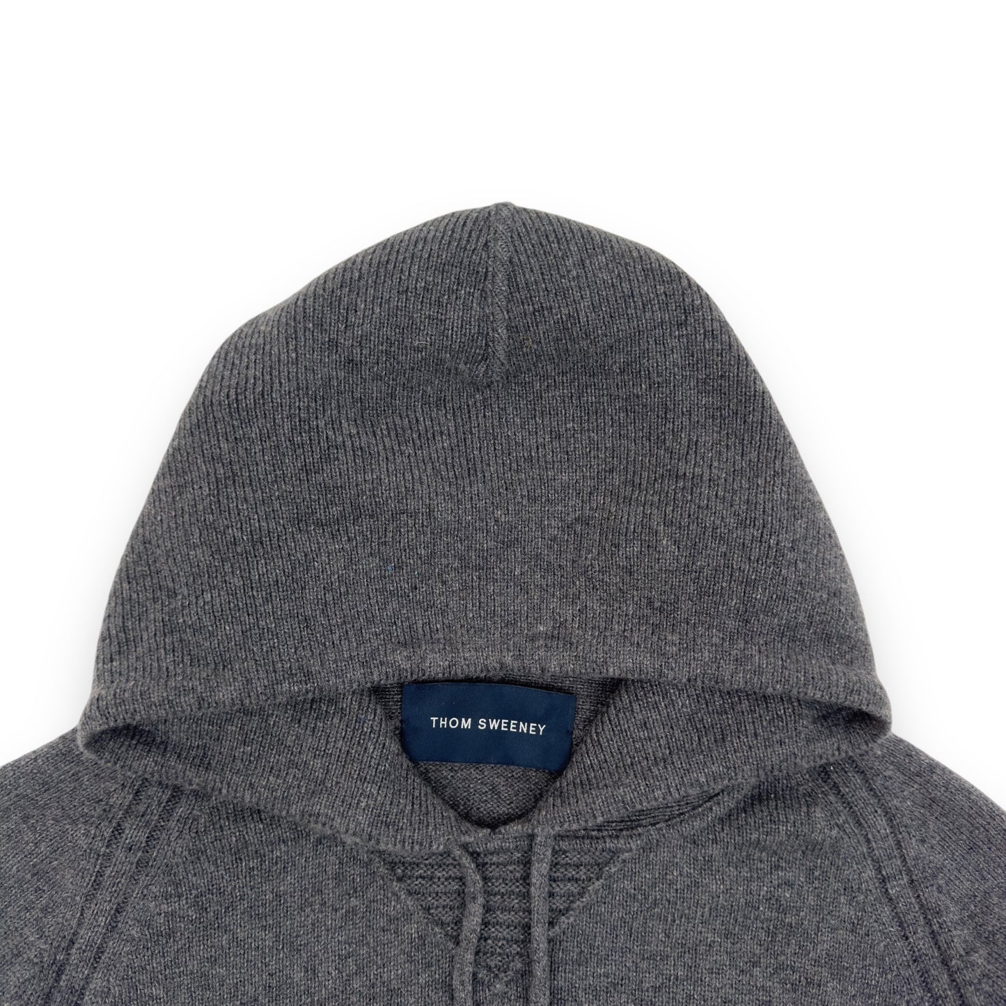 THOM SWEENEY CASHMERE PULLOVER HOODIE GREY L