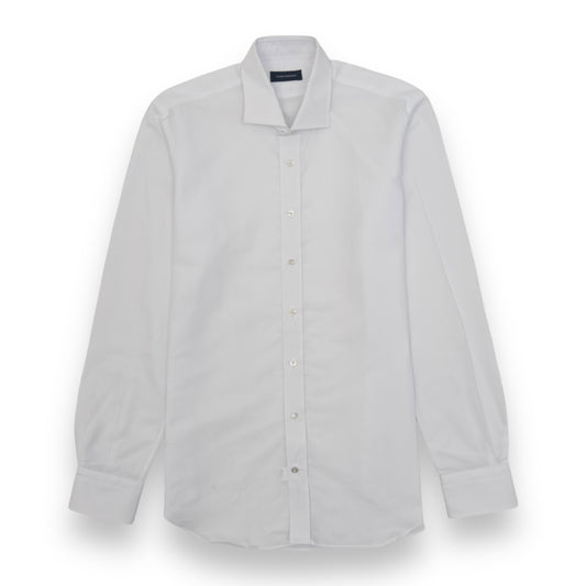 THOM SWEENEY COTTON / LINEN BUTTON DOWN SHIRT WHITE M