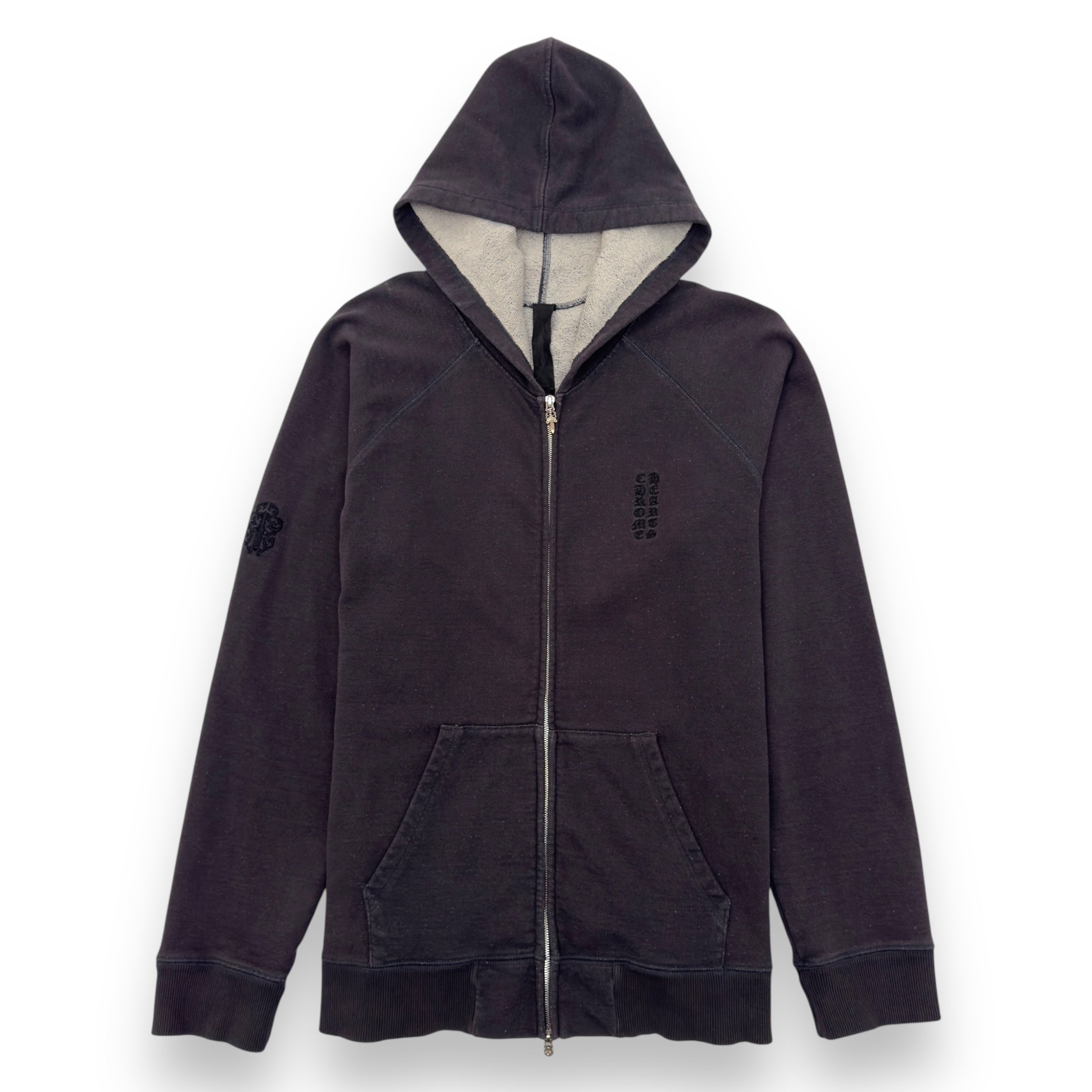 CHROME HEARTS VERTICAL LOGO HOODIE DARK GREY XL