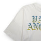 PALM ANGELS OVERSIZED HUE GOTHIC LOGO T-SHIRT WHITE / BLUE L