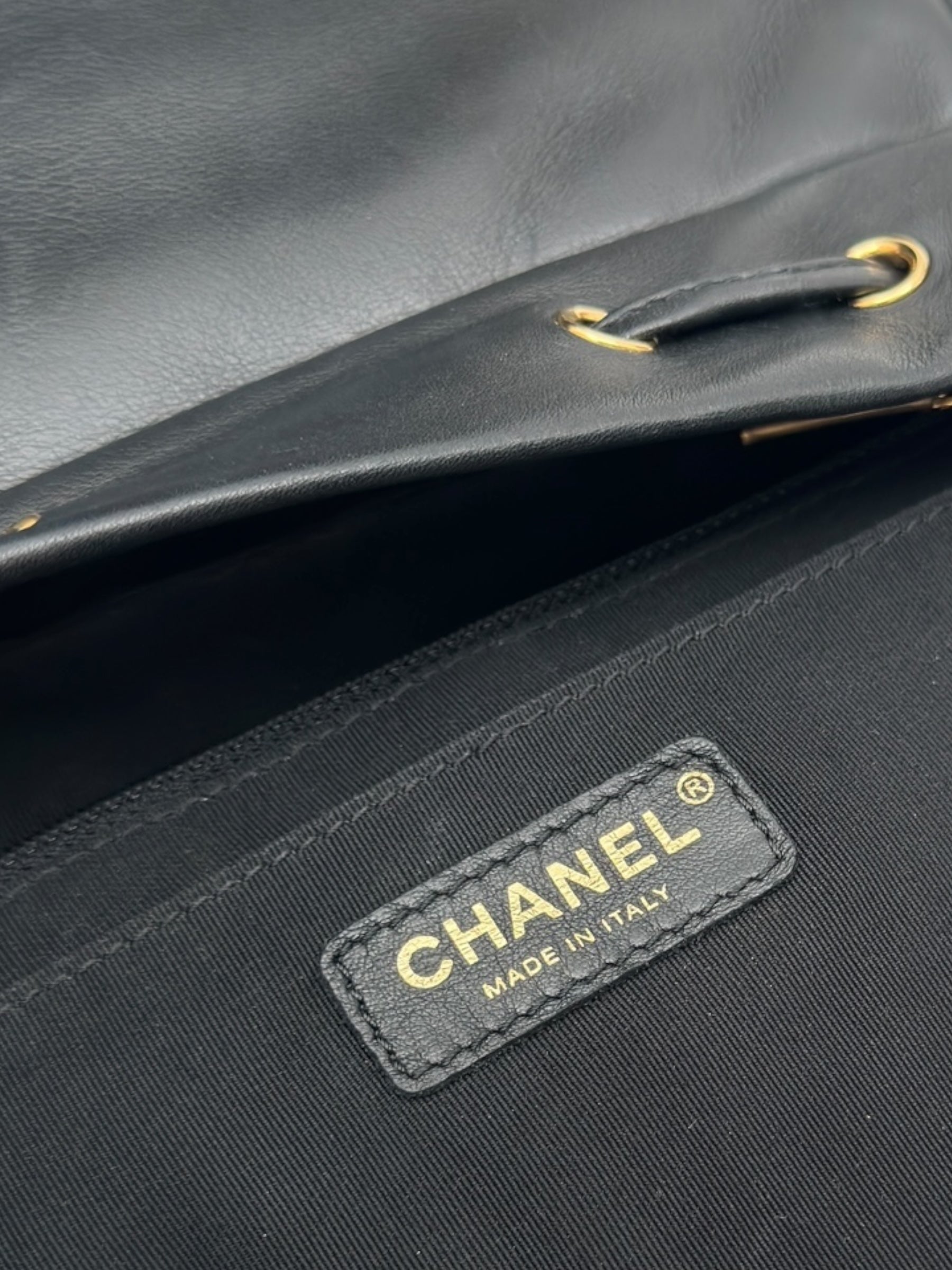 CHANEL URBAN SPIRT QUILTED CALFSKIN BACKPACK BLACK WITH GOLD HARDWARE M