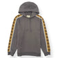 GUCCI TAPE DETAIL COTTON HOODIE GREY / BEIGE M