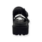 GANNI WOMENS HIKING LEATHER SANDALS BLACK 38 / UK5