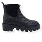 GUCCI WOMENS FRANCES CHEVRON-QUILTED LEATHER ANKLE BOOTS BLACK 38 / UK5