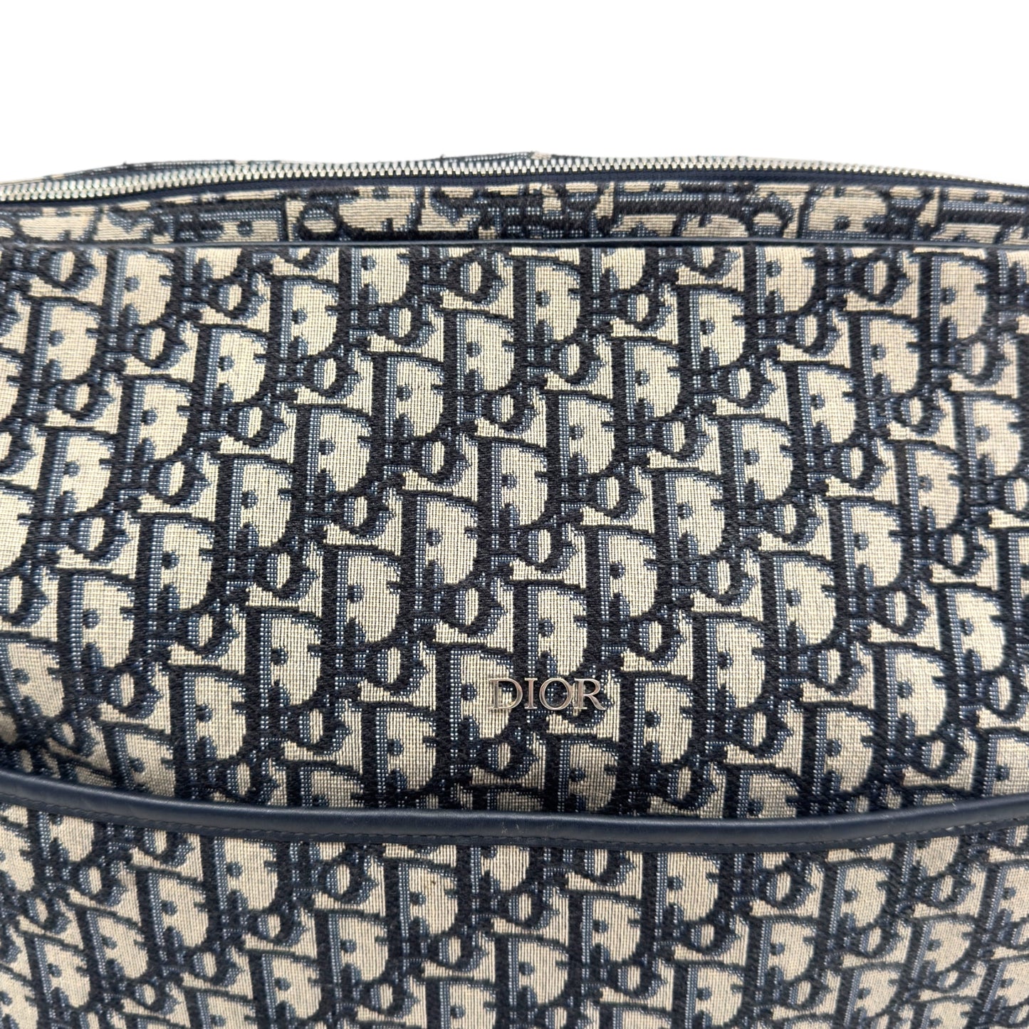 CHRISTIAN DIOR OBLIQUE JACQUARD CHANGING BAG BLACK / BEIGE L