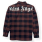 PALM ANGELS OVERSIZED CLASSIC LOGO CHECK OVER SHIRT BLACK / BROWN S