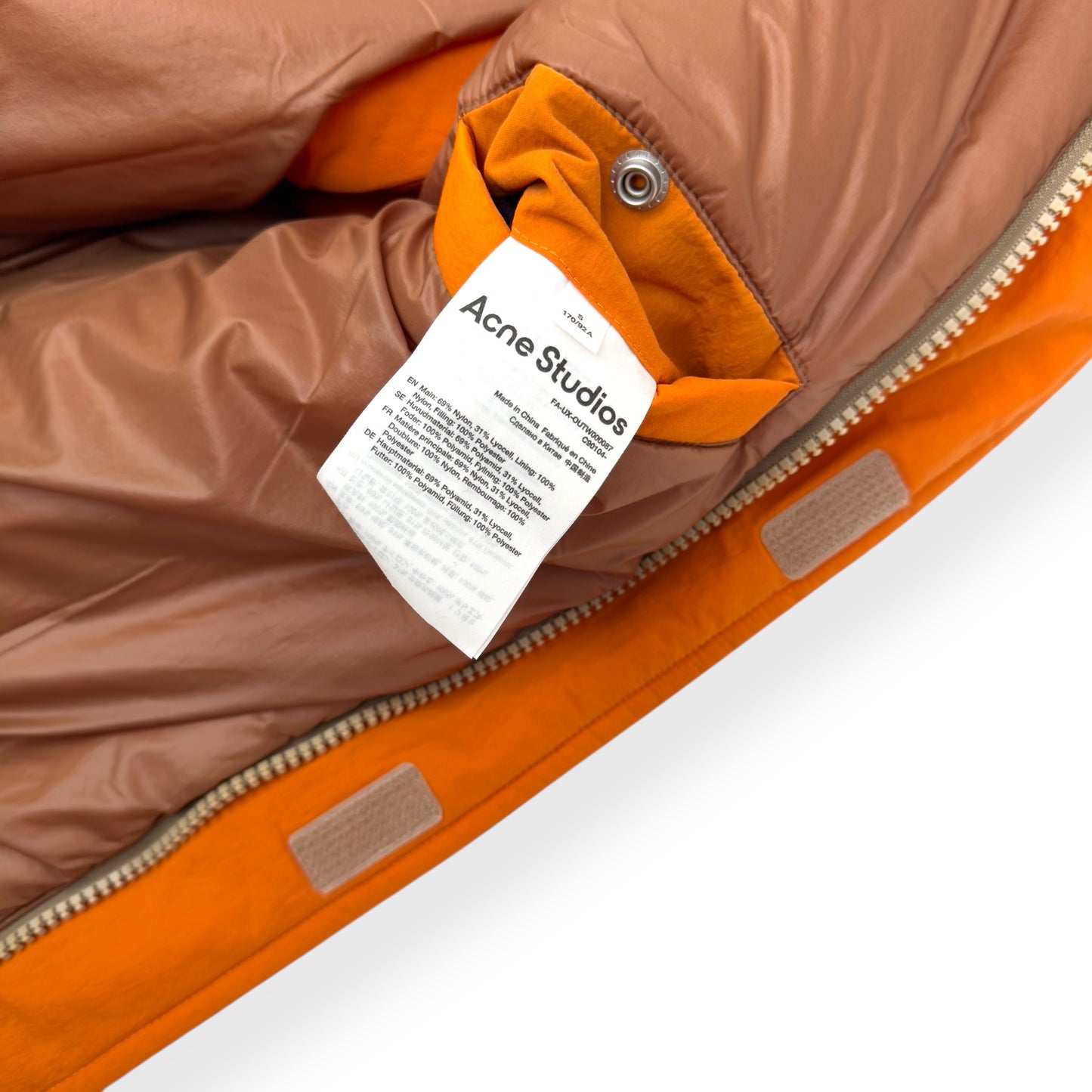 ACNE STUDIOS OSAL PADDED BOMBER JACKET ORANGE S