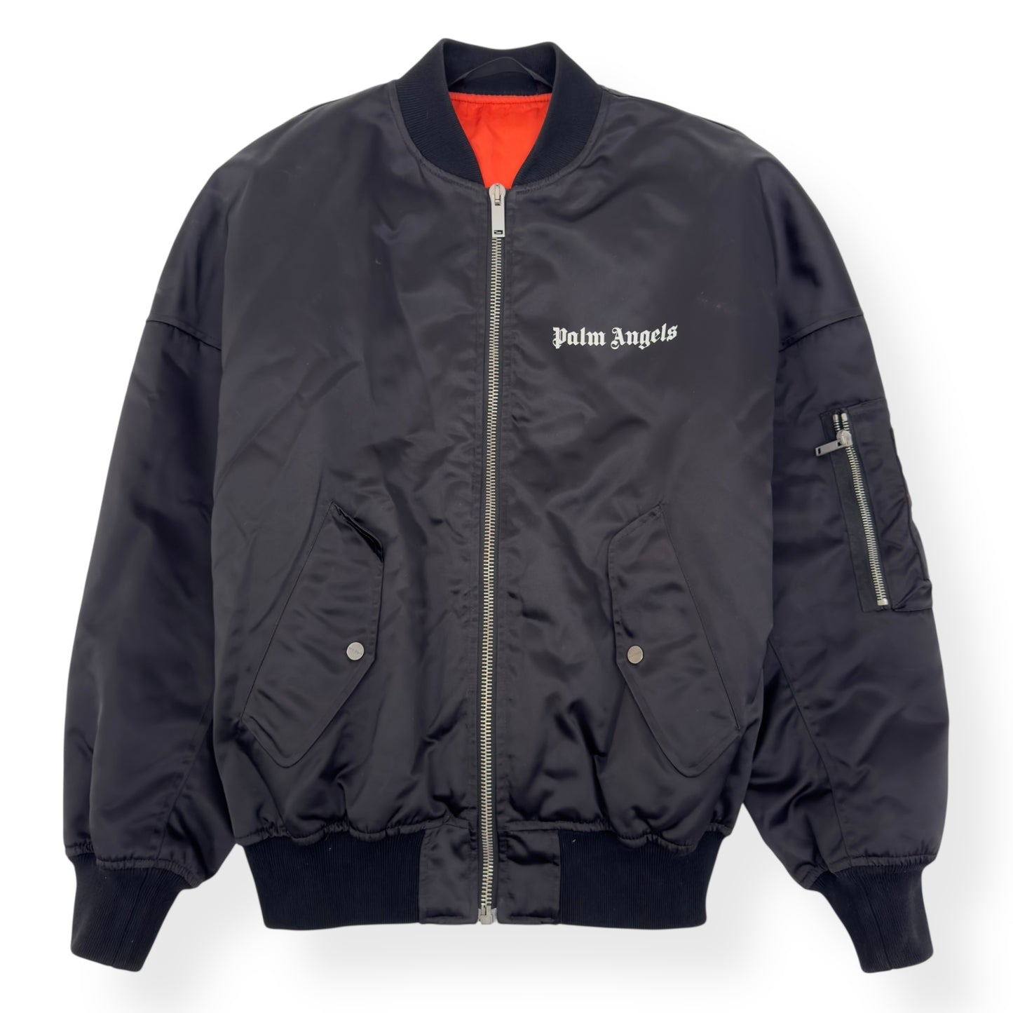 PALM ANGELS OVERSIZED ZIP UP BOMBER JACKET BLACK XS