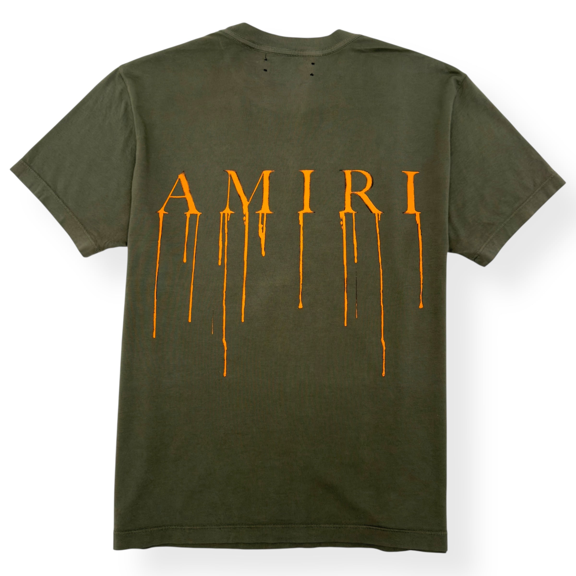 AMIRI SPRAY PAINT MA T-SHIRT GREEN / ORANGE S