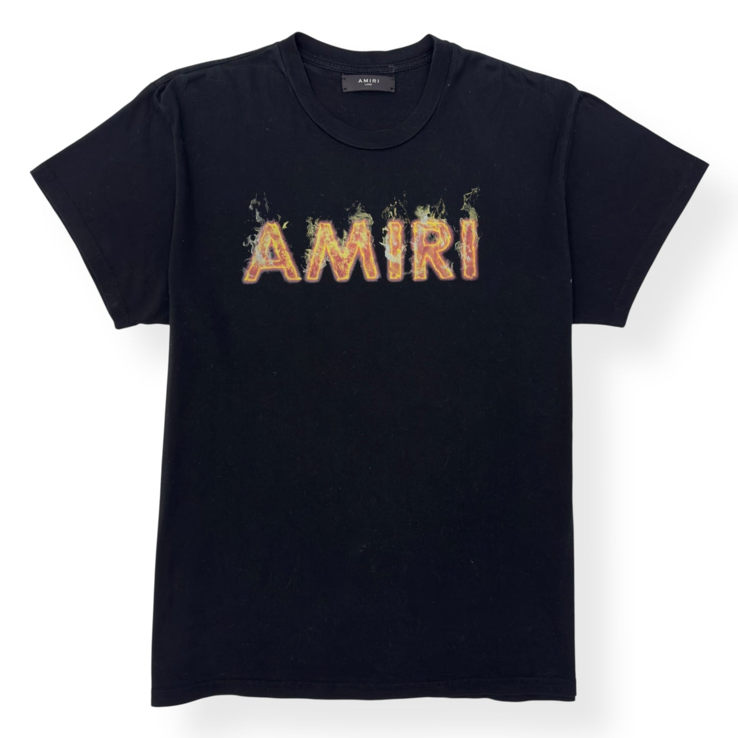 AMIRI FLAME LOGO T-SHIRT BLACK / YELLOW L