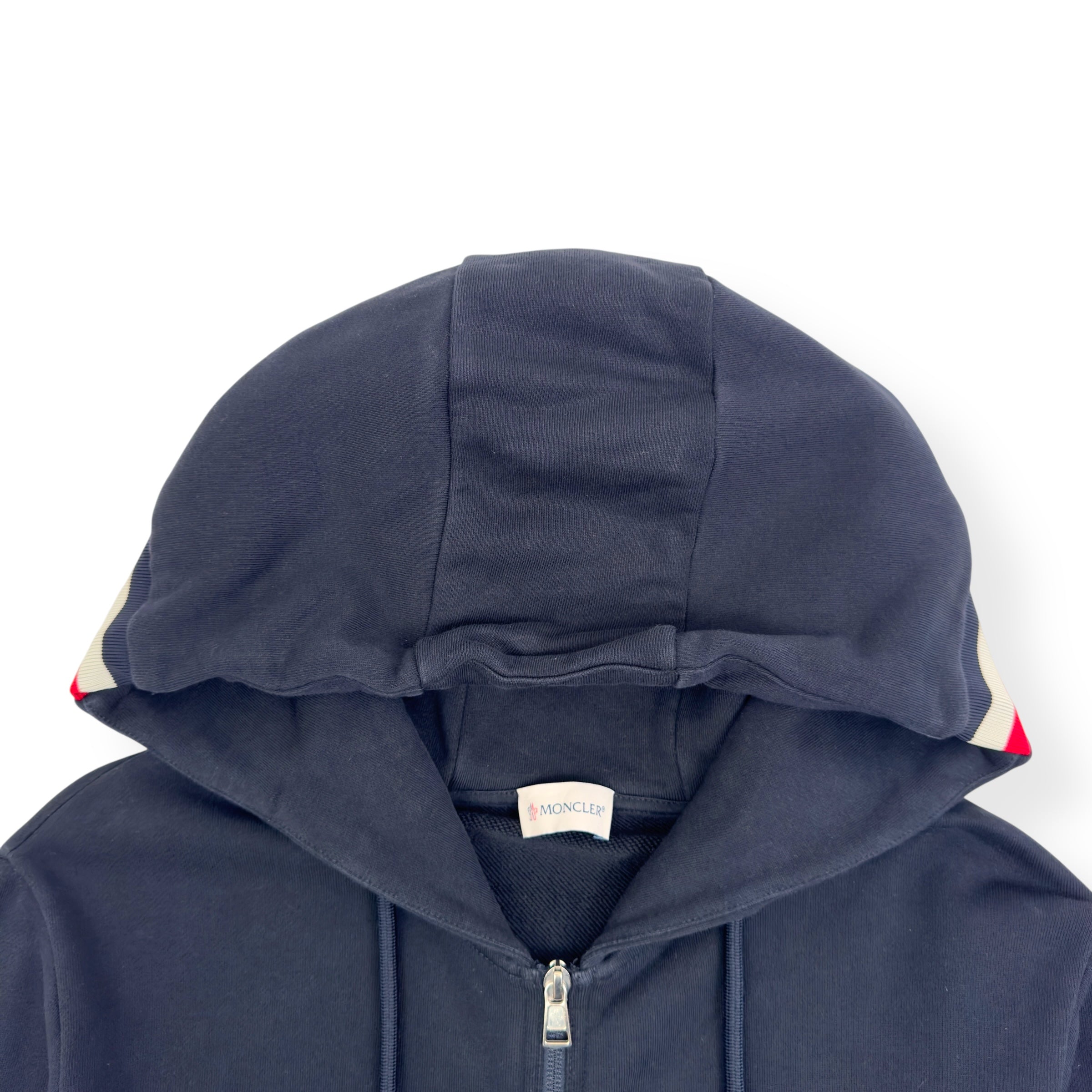 MONCLER MAGLIA ZIP LOGO HOODIE NAVY L