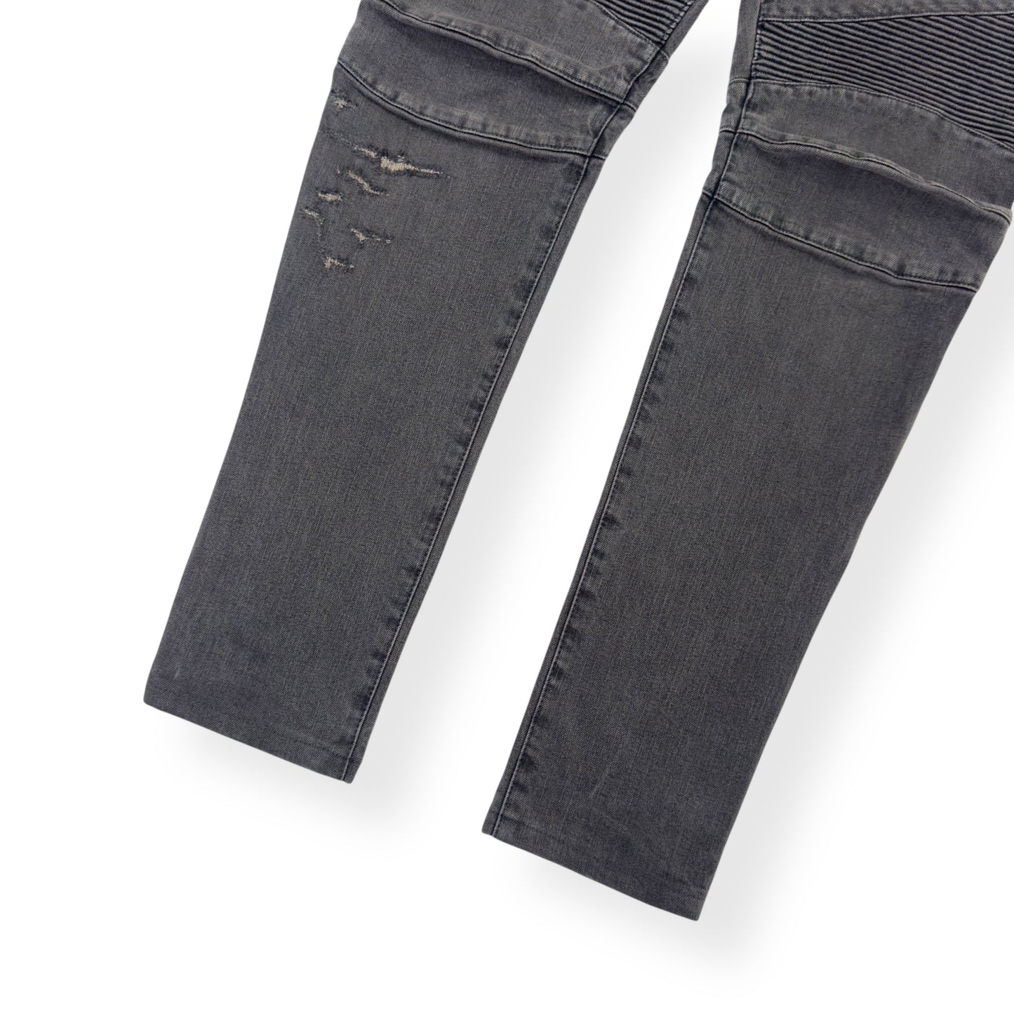 BALMAIN STONE WASH BIKER JEANS GREY W34”