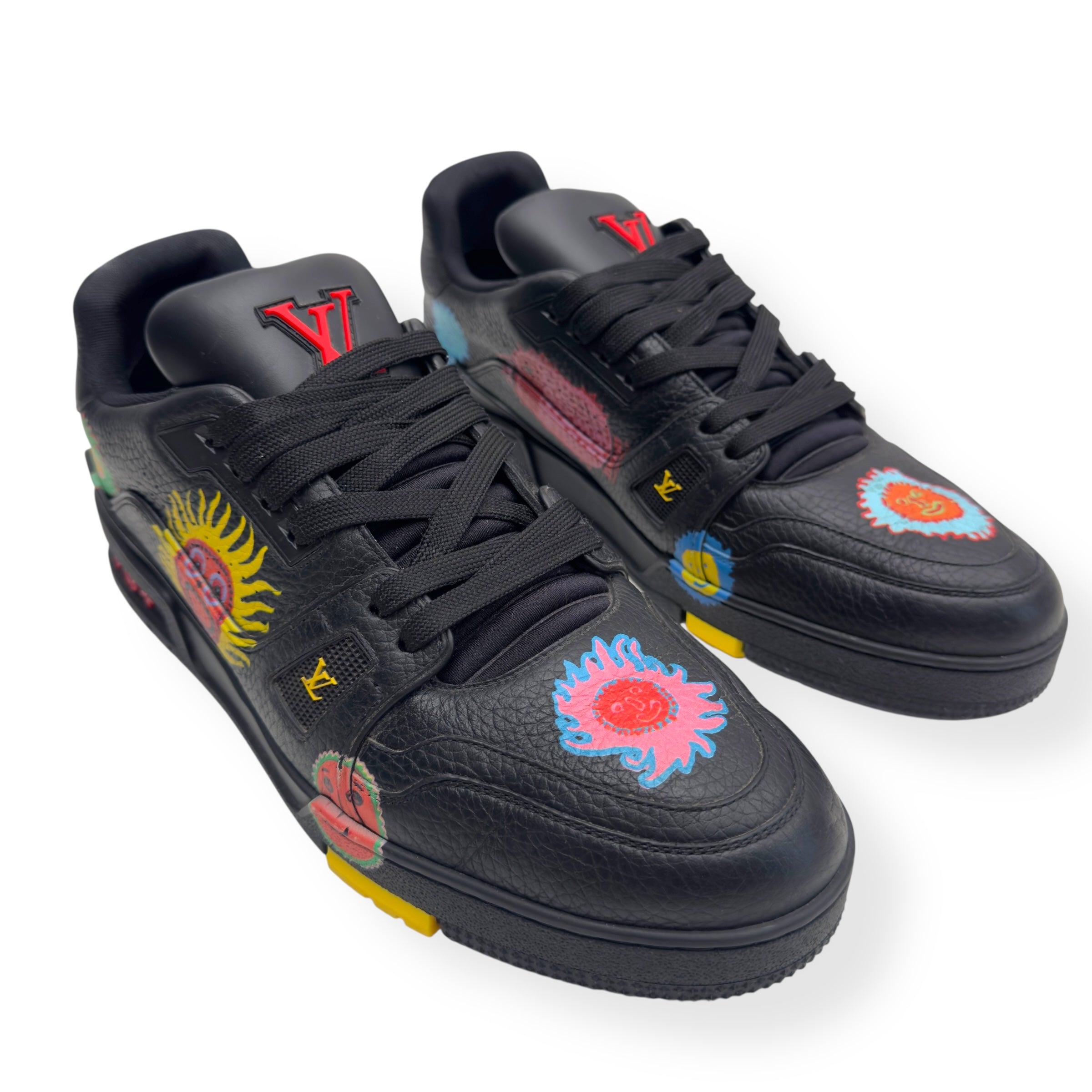 LOUIS VUITTON X YAYOI KUSAMA LV TRAINER BLACK UK10