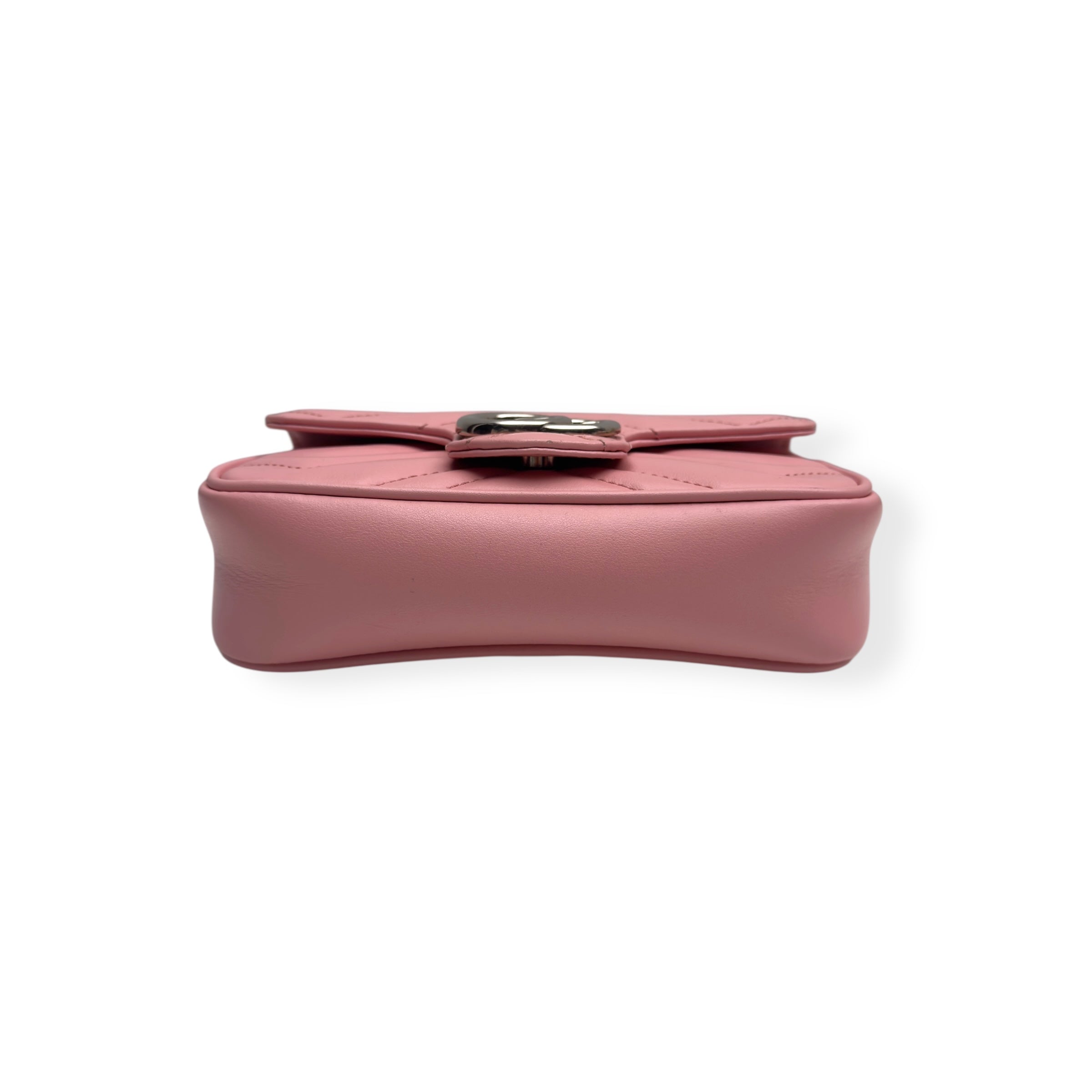 GUCCI MARMONT LEATHER SHOULDER BAG PINK MINI