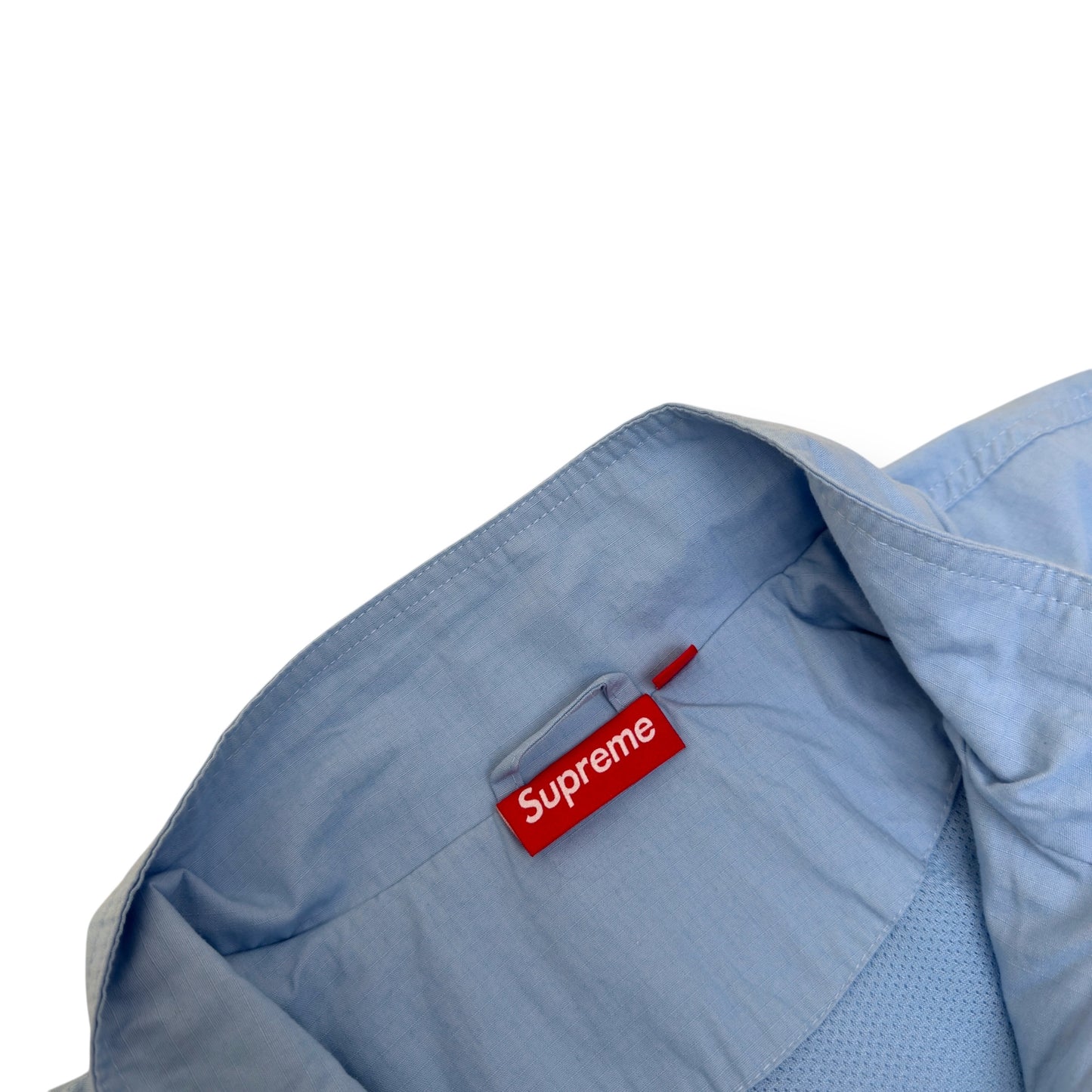 SUPREME SPELLOUT EMBROIDERED RIPSTOP TRACK JACKET BABY BLUE XL
