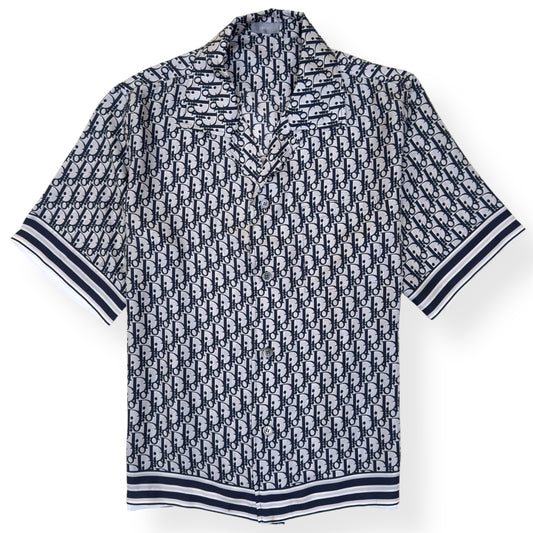 DIOR OBLIQUE SILK SHIRT BLACK / WHITE 41 / M