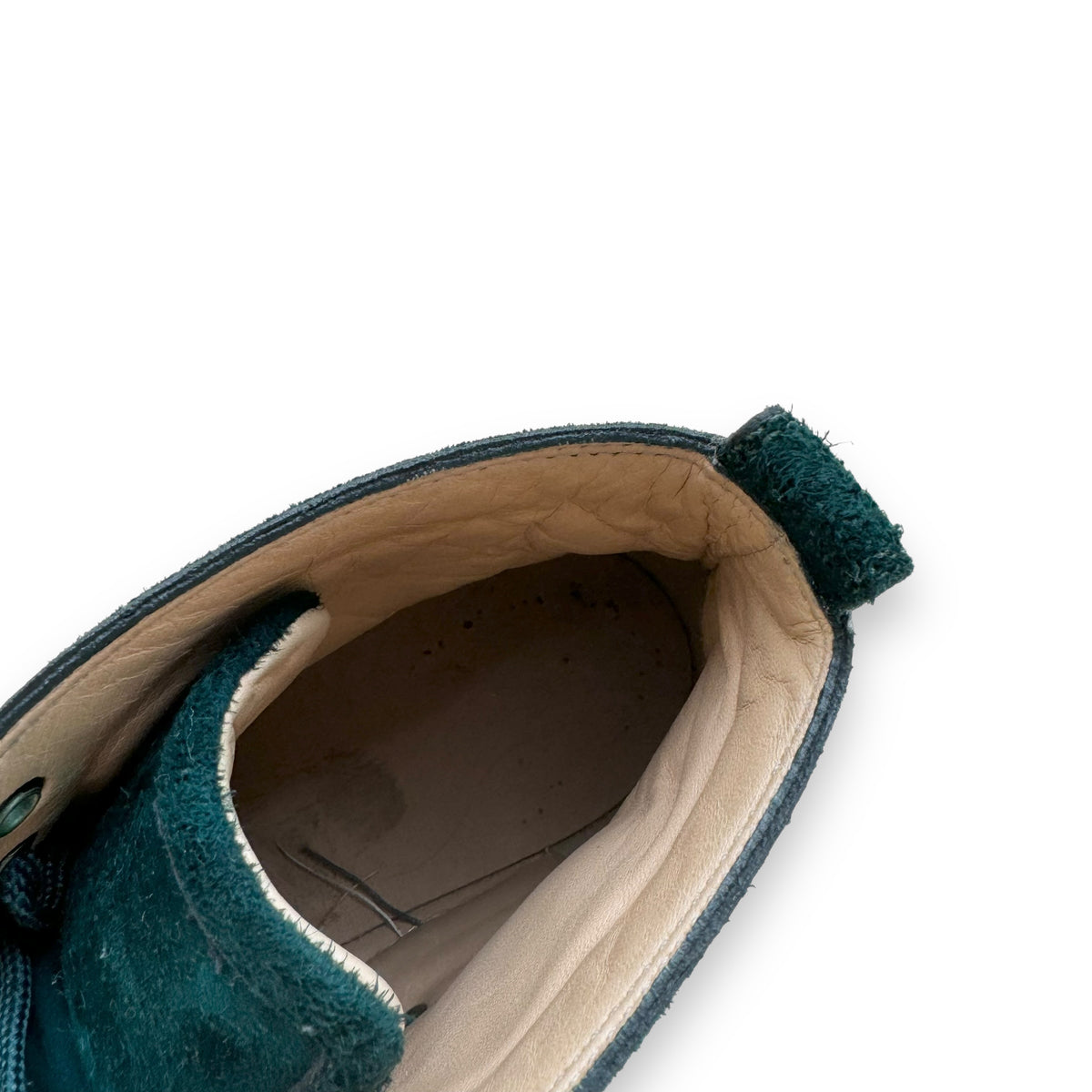 CHRISTIAN LOUBOUTIN LOU DEGRA SUEDE HIGH TOP SNEAKER GREEN UK8