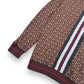 BURBERRY MONOGRAM STRIPE PRINT COTTON SWEATSHIRT BROWN M