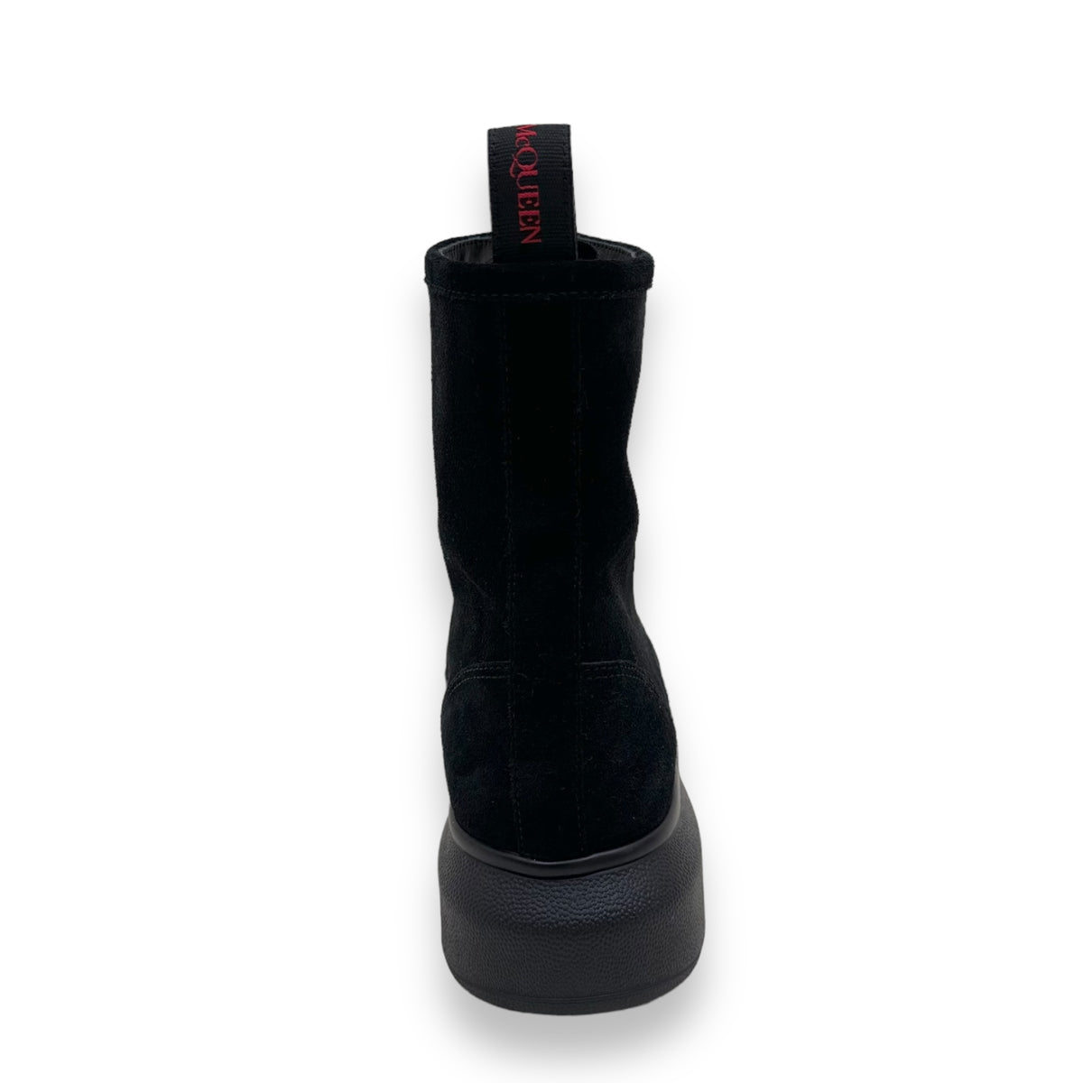 ALEXANDER MCQUEEN HYBRID LACE-UP SUEDE BOOTS BLACK UK5