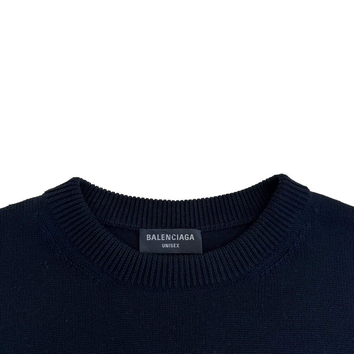 BALENCIAGA GAFFER  LOGO COTTON-BLEND KNITTED JUMPER BLACK L