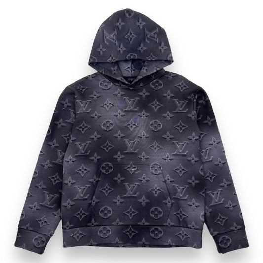 LOUIS VUITTON PRINTED ALL OVER HOODIE GREY L