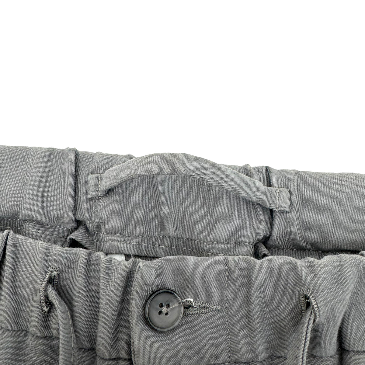 THOM SWEENEY COTTON-BLEND DRAWSTRING TROUSERS GREY L