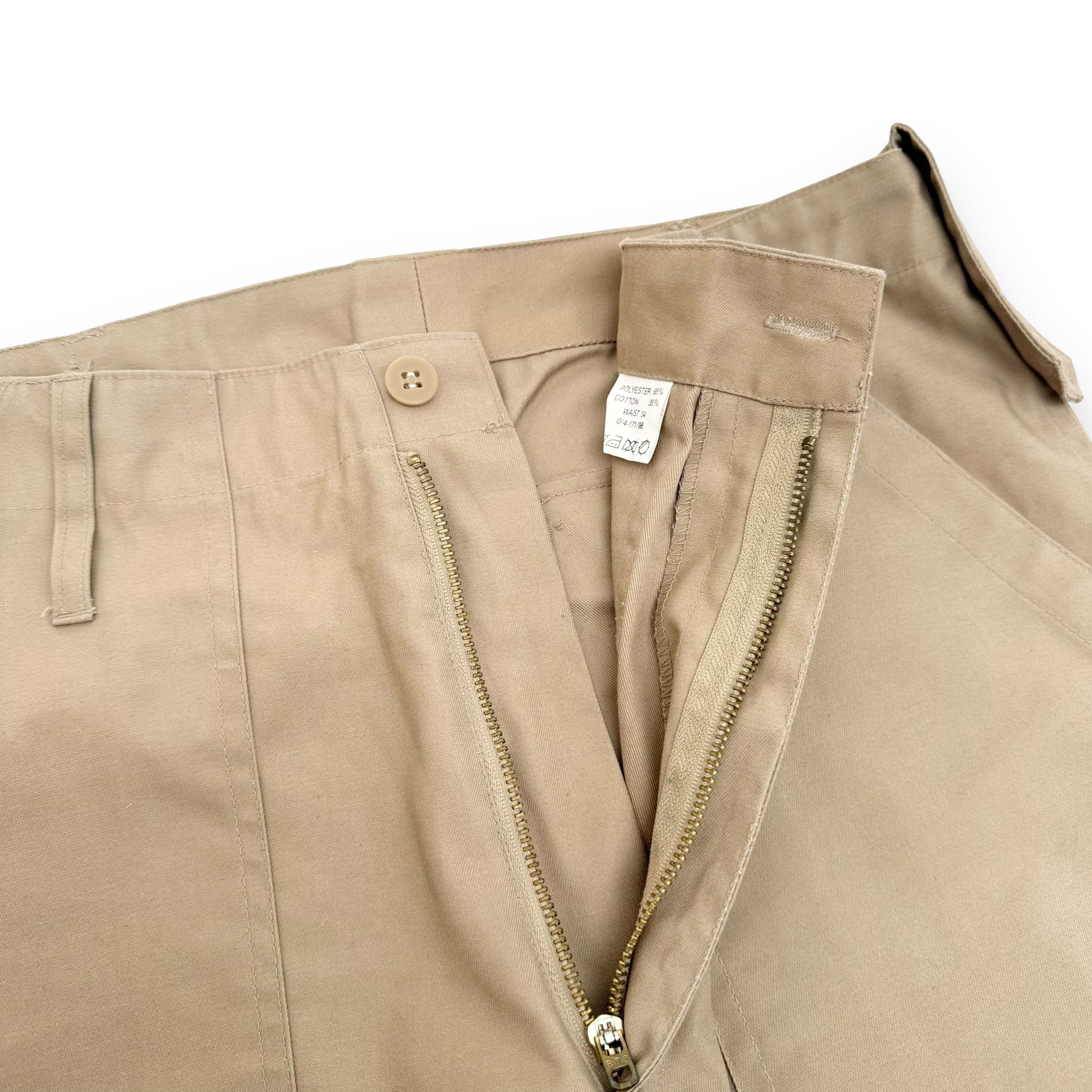 JEANIUS BAR ATELIER FLARED TROUSERS BEIGE 34W