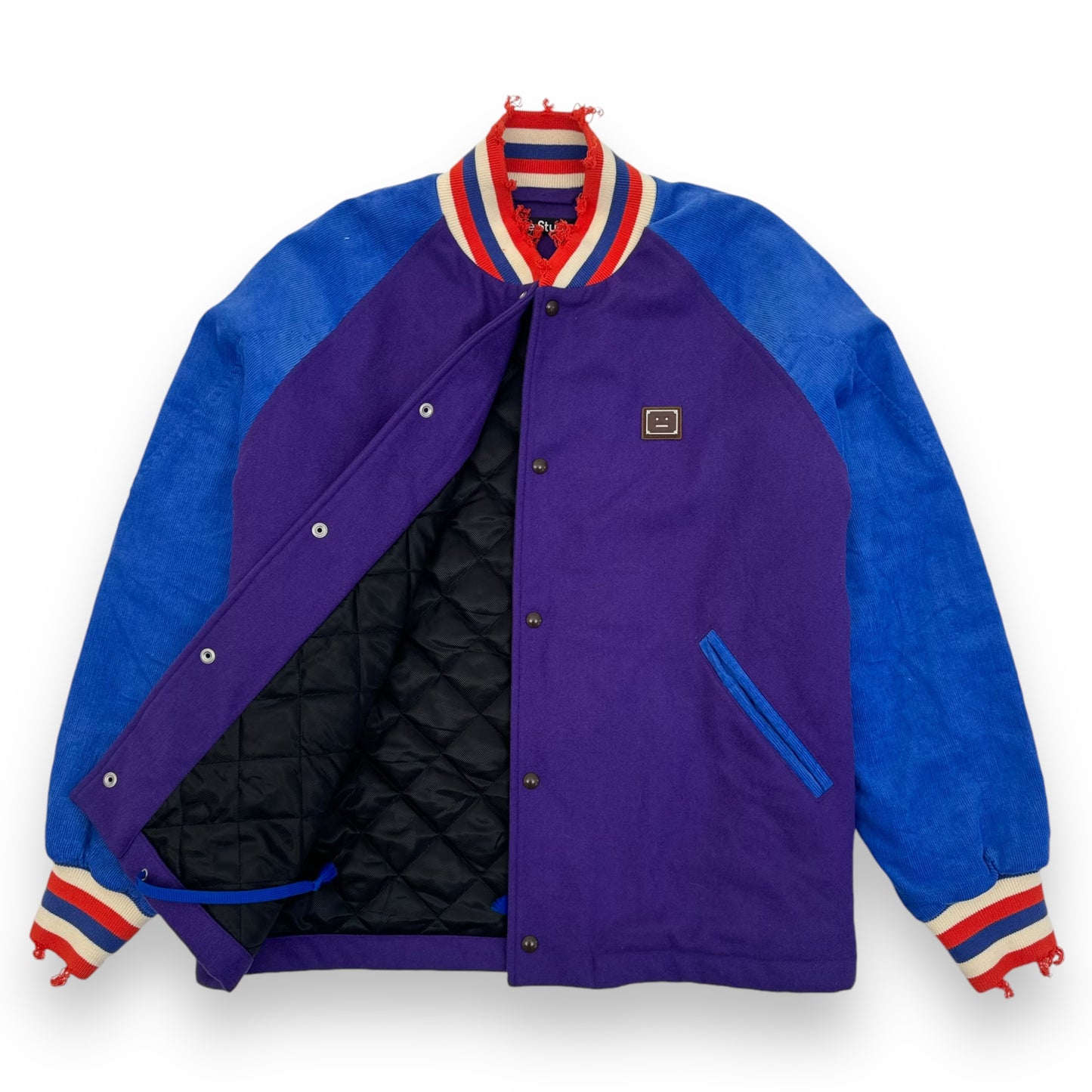 ACNE STUDIOS OCTAN PADDED FACE VARSITY JACKET PURPLE / BLUE L