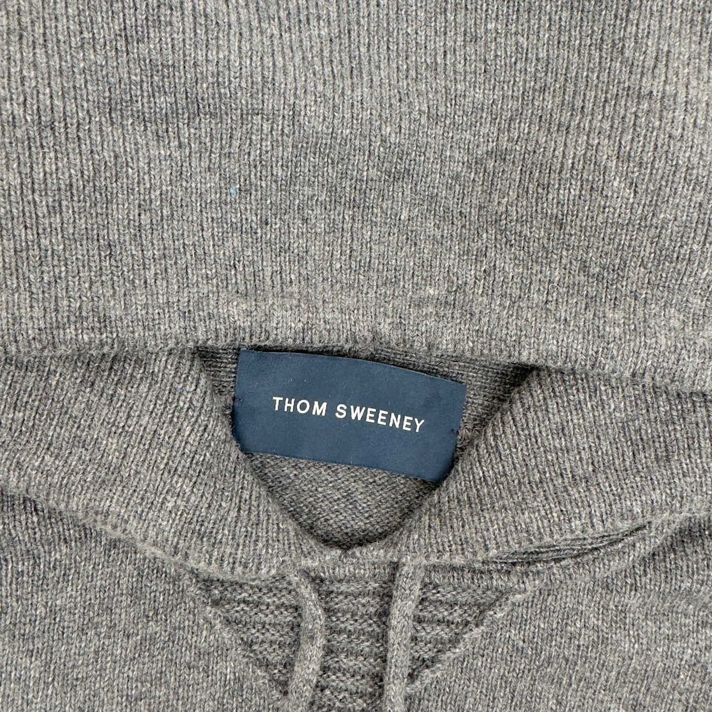 THOM SWEENEY CASHMERE PULLOVER HOODIE GREY L