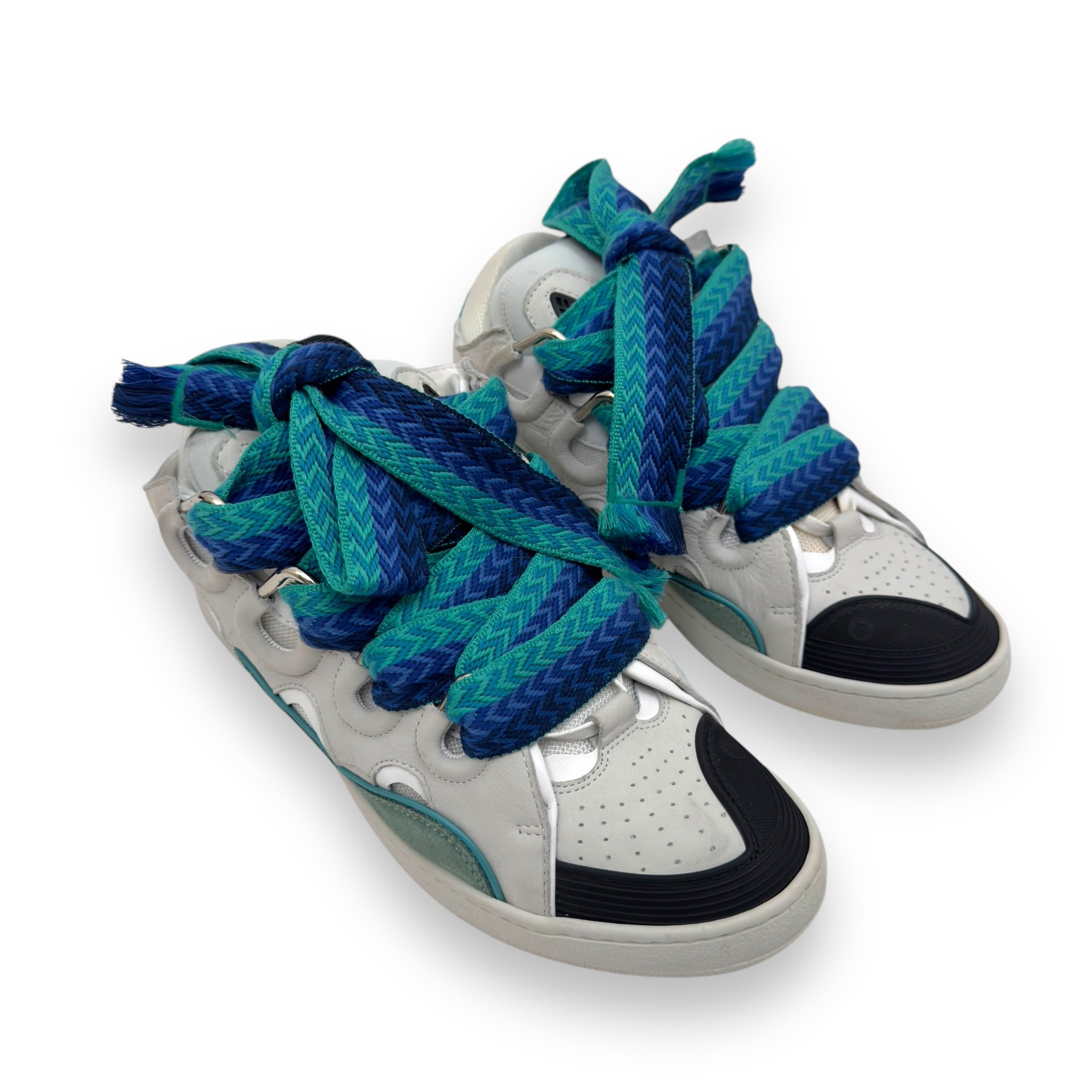 LANVIN CURB SNEAKER WHITE / BLUE UK10