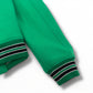 AMIRI LOGO-EMBOIDERED APPLIQUÉD BONE WOOL JACKET GREEN / WHITE 50 / L