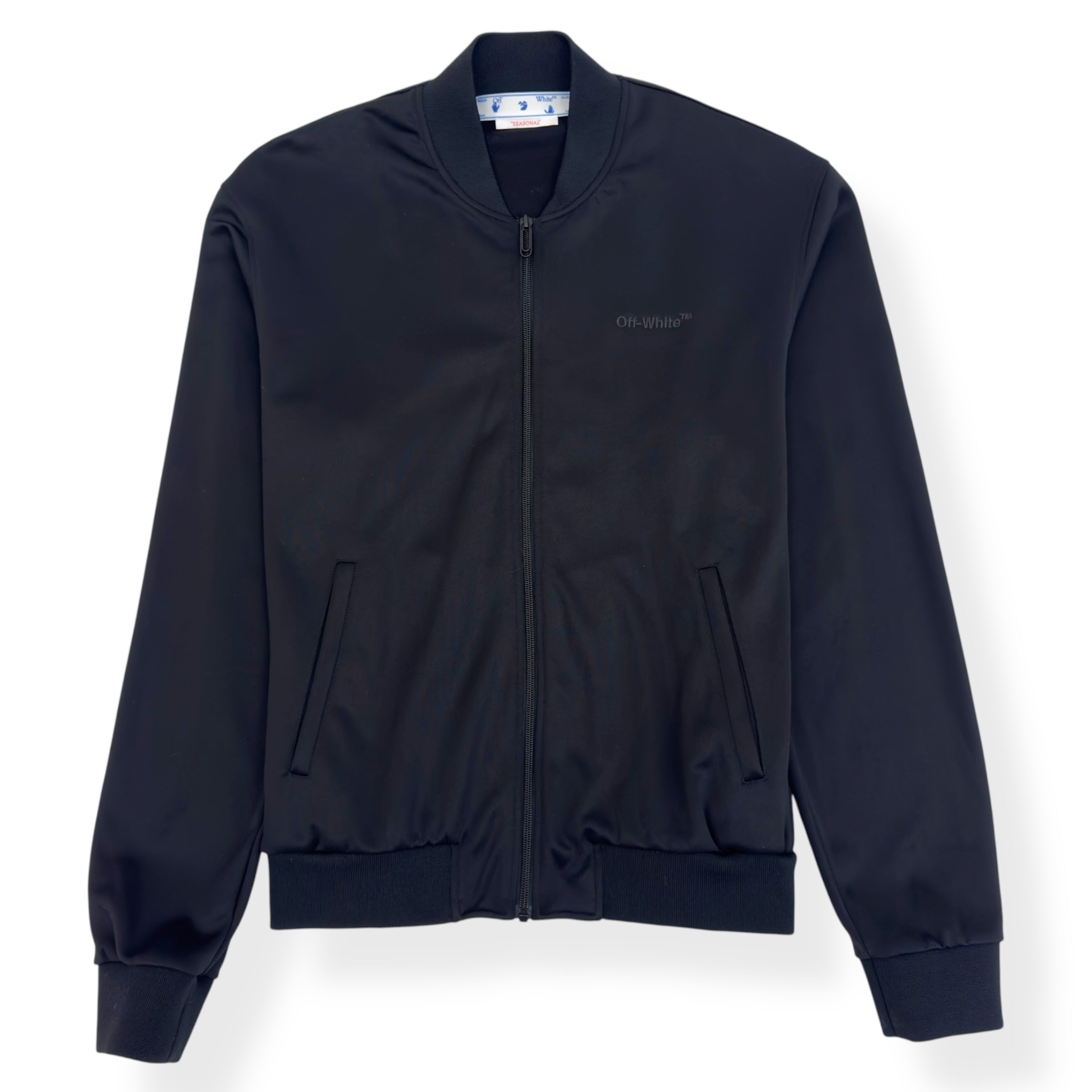 OFF-WHITE ZIP-UP FORALL TRACK TOP BLACK M