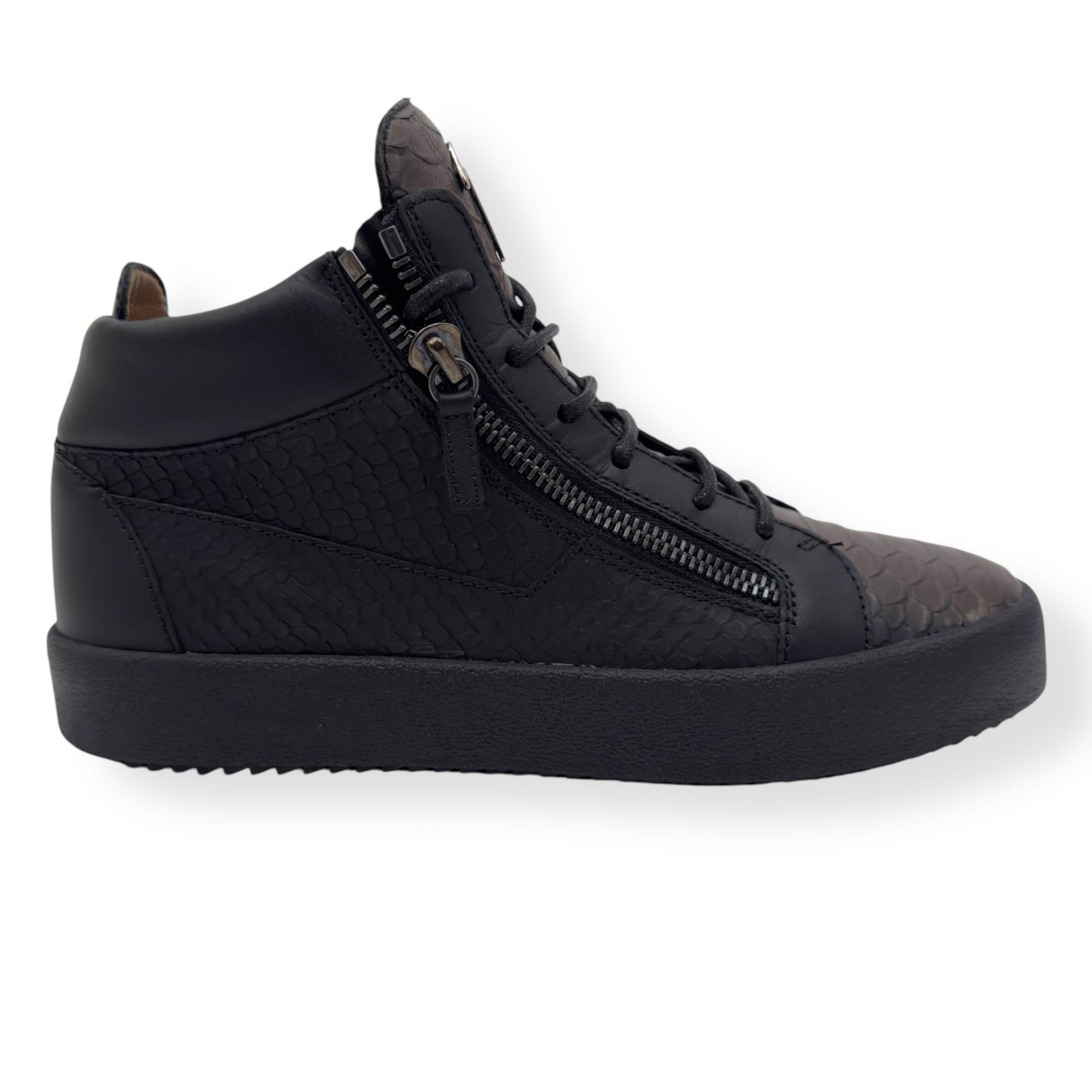 GIUSEPPE ZANOTTI ZIP-UP HIGH TOP SNEAKER BLACK / BRONZE 43 / UK9