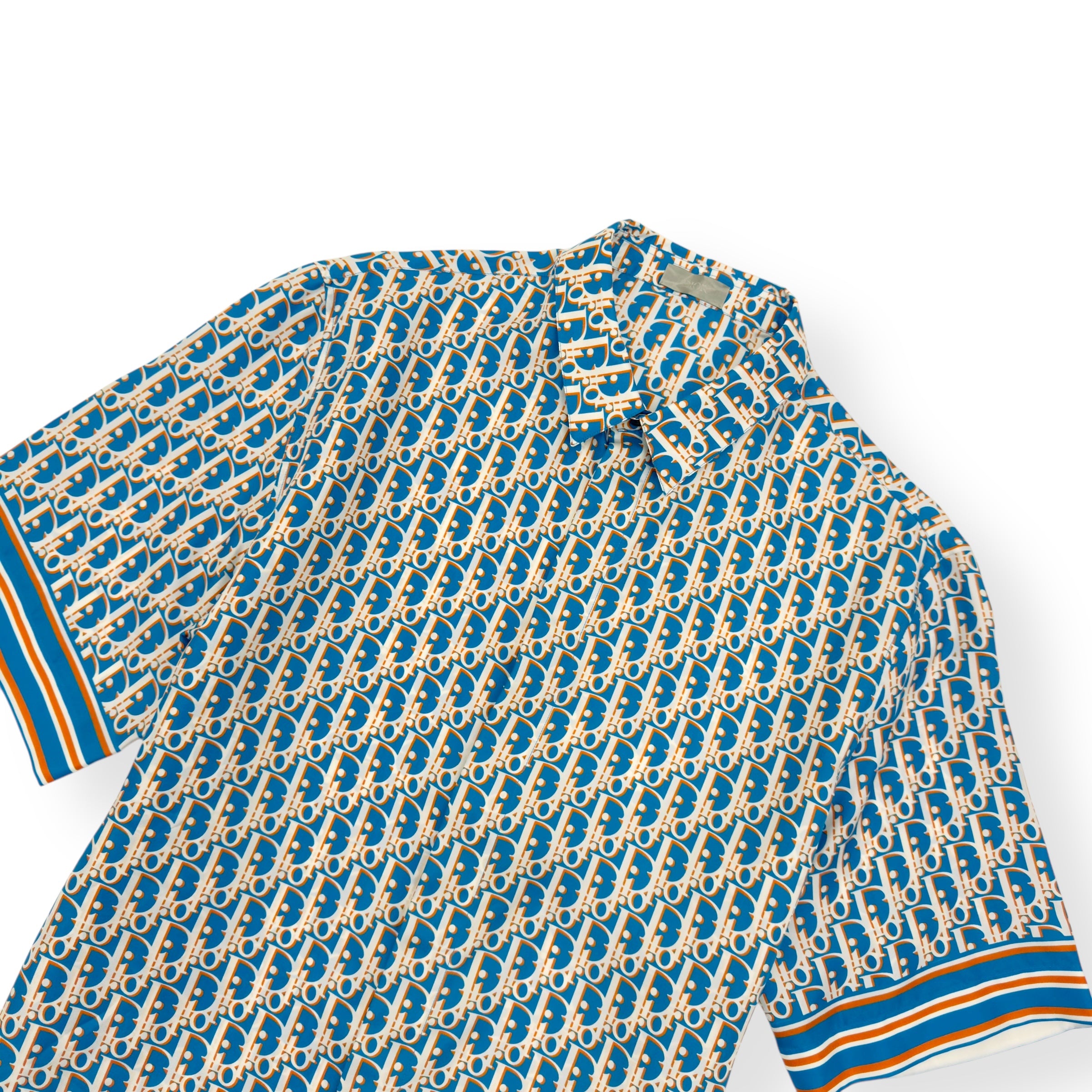 DIOR OBLIQUE SILK MONOGRAM SHIRT BLUE 40 / M