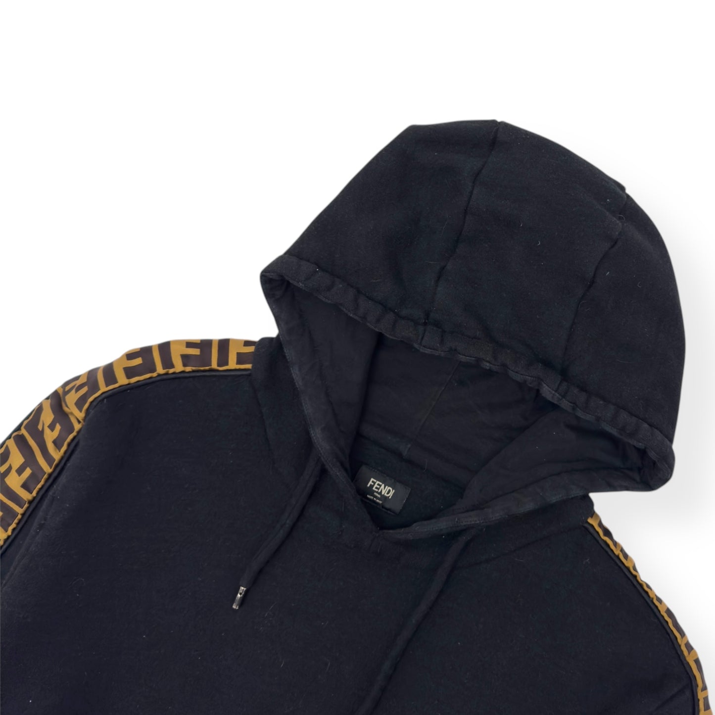 FENDI FF TAPE HOODIE BLACK L