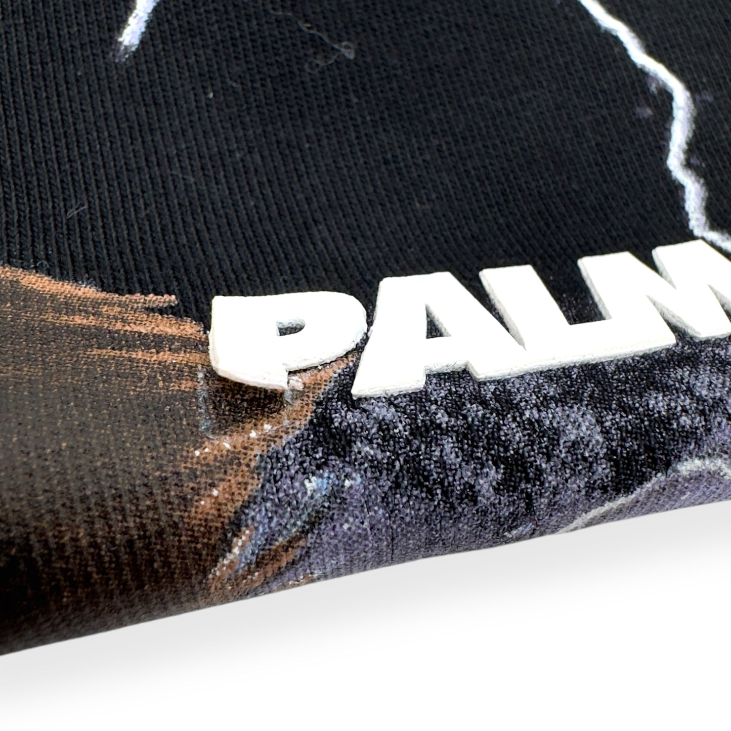 PALM ANGELS BURNING COWBOY COTTON T-SHIRT BLACK S