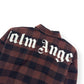 PALM ANGELS OVERSIZED CLASSIC LOGO CHECK OVER SHIRT BLACK / BROWN S