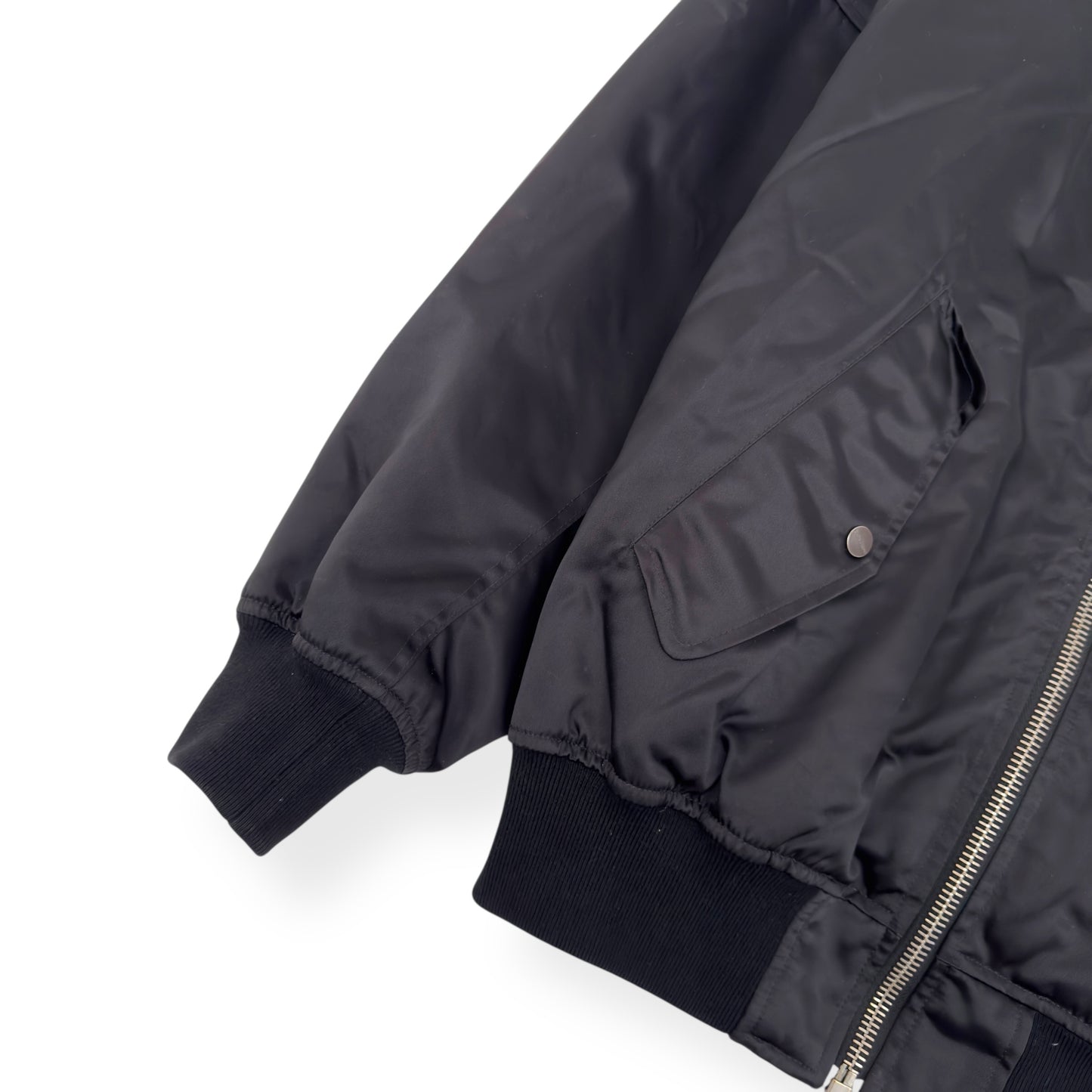 PALM ANGELS OVERSIZED ZIP UP BOMBER JACKET BLACK XS