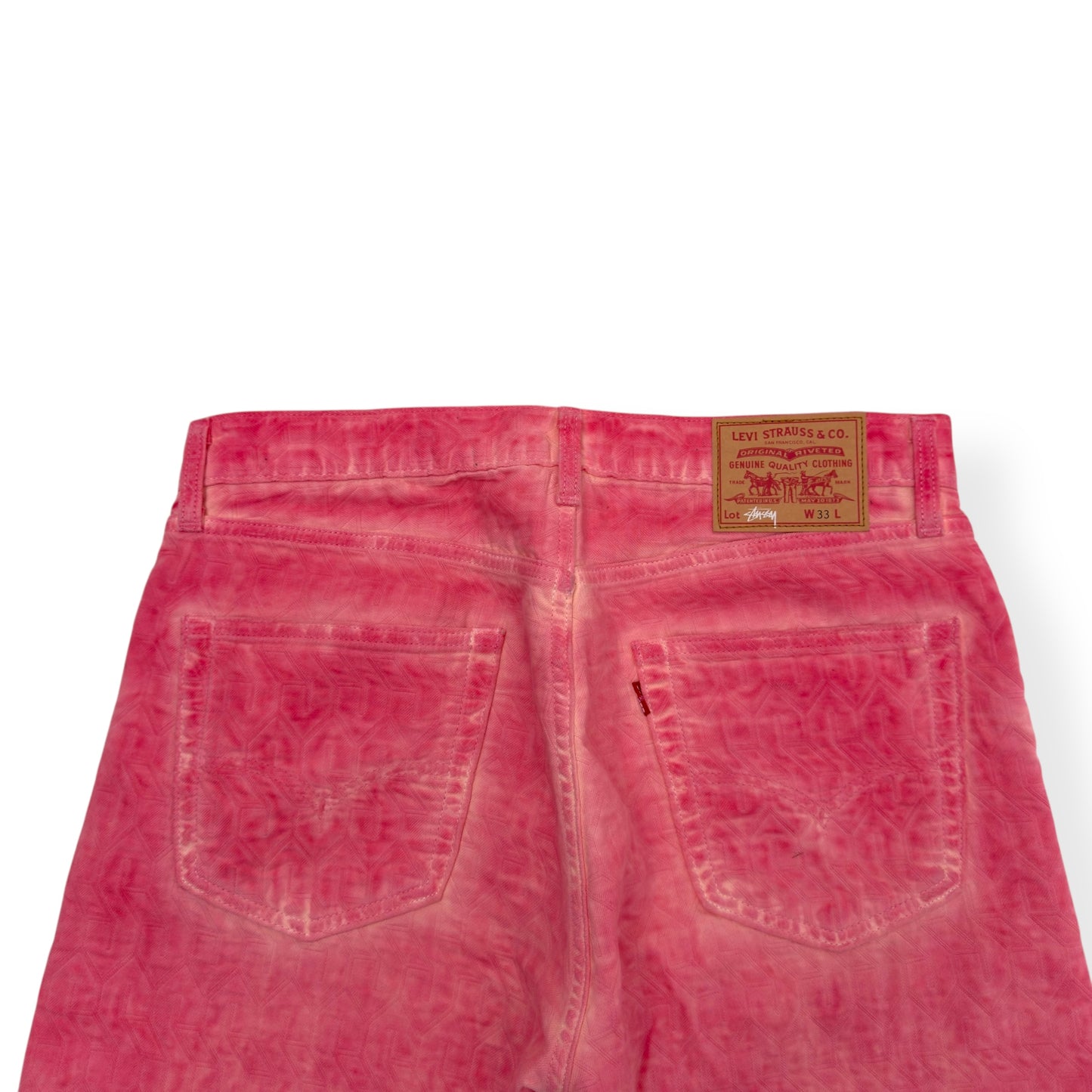 STUSSY X LEVI’S JACQUARD JEANS PINK W33