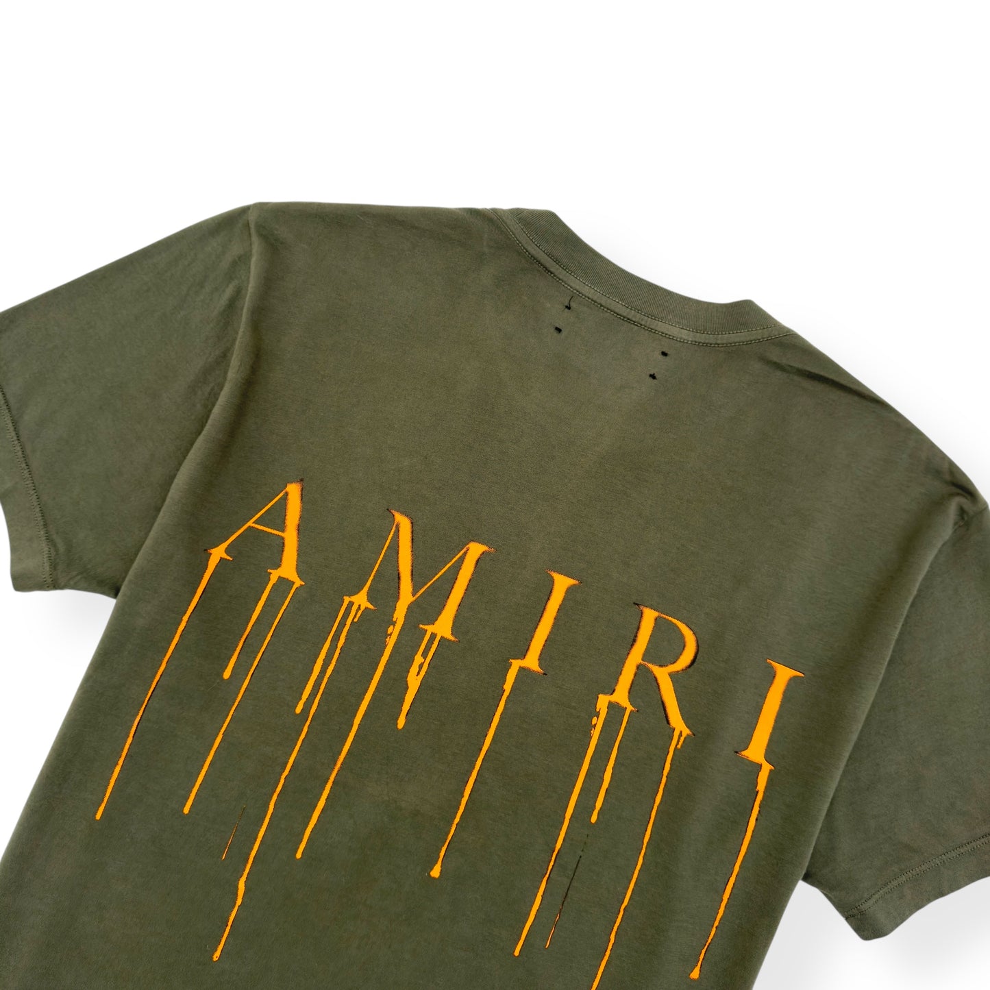 AMIRI SPRAY PAINT MA T-SHIRT GREEN / ORANGE S