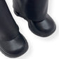 GIVENCHY SHARK LOCK LEATHER HEELED BIKER BOOTS BLACK / SILVER 38 / UK5