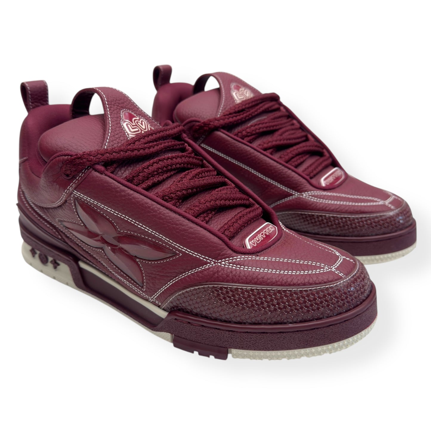 LOUIS VUITTON LV SKATE SNEAKER BORDEAUX RED UK9