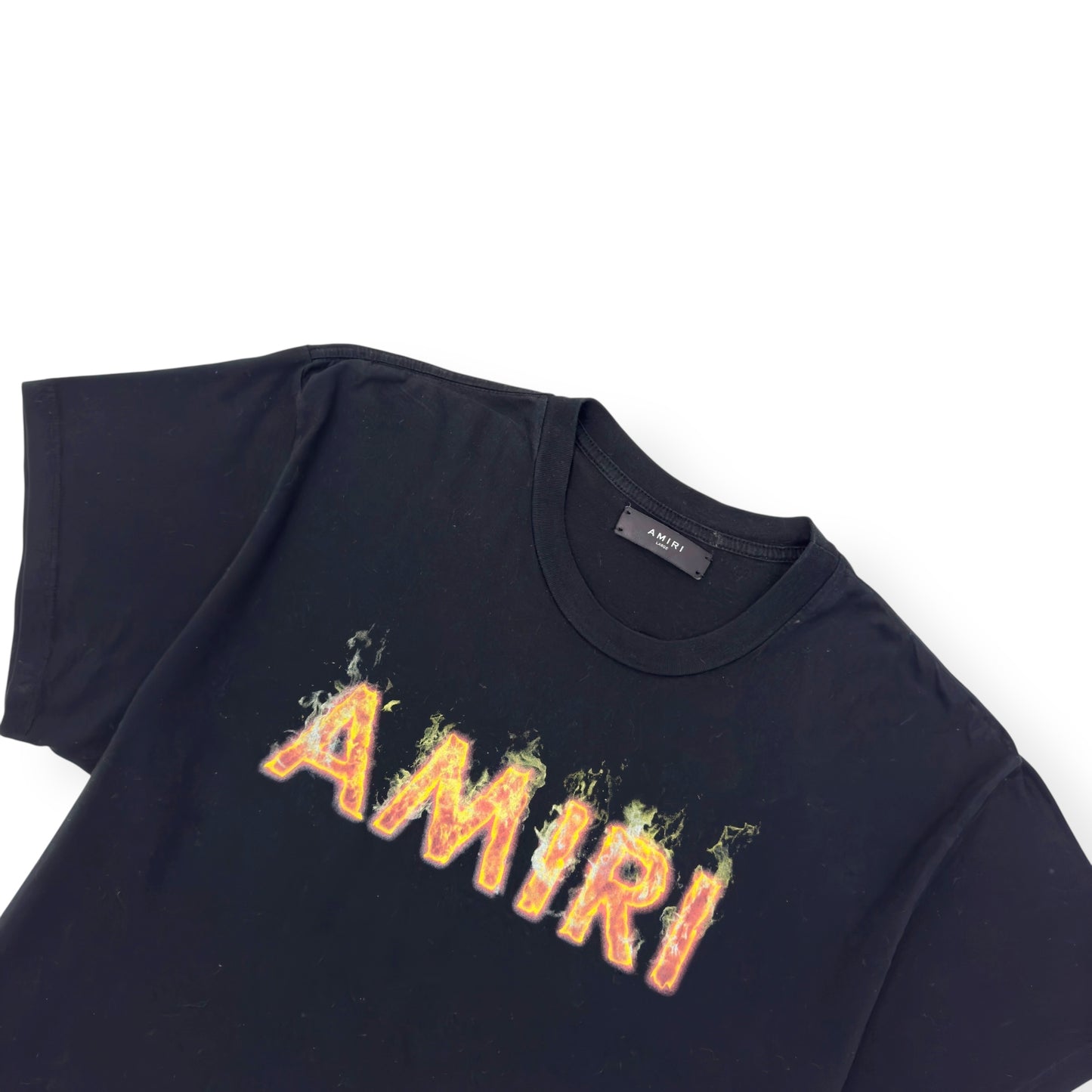 AMIRI FLAME LOGO T-SHIRT BLACK / YELLOW L
