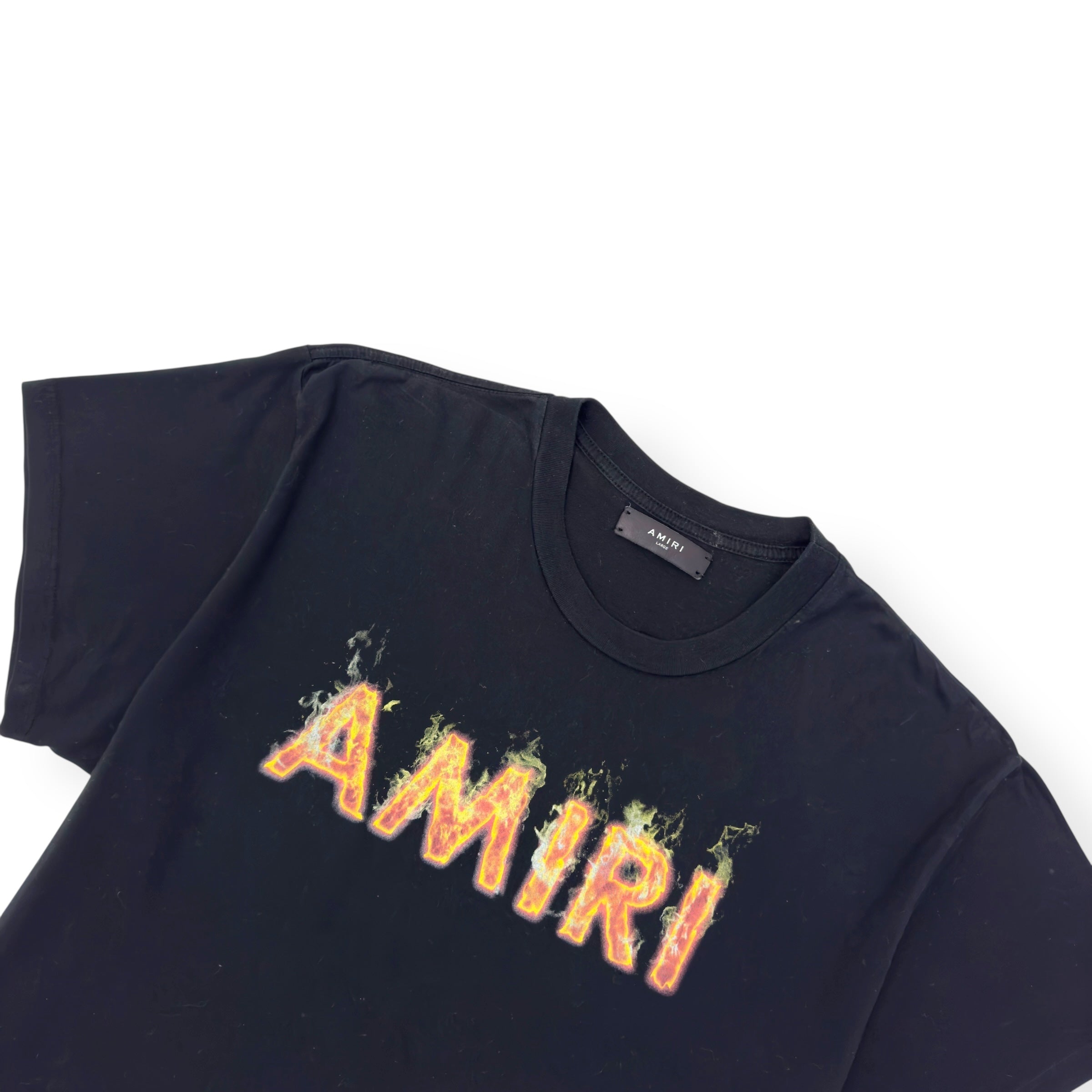 AMIRI FLAME LOGO T-SHIRT BLACK / YELLOW L