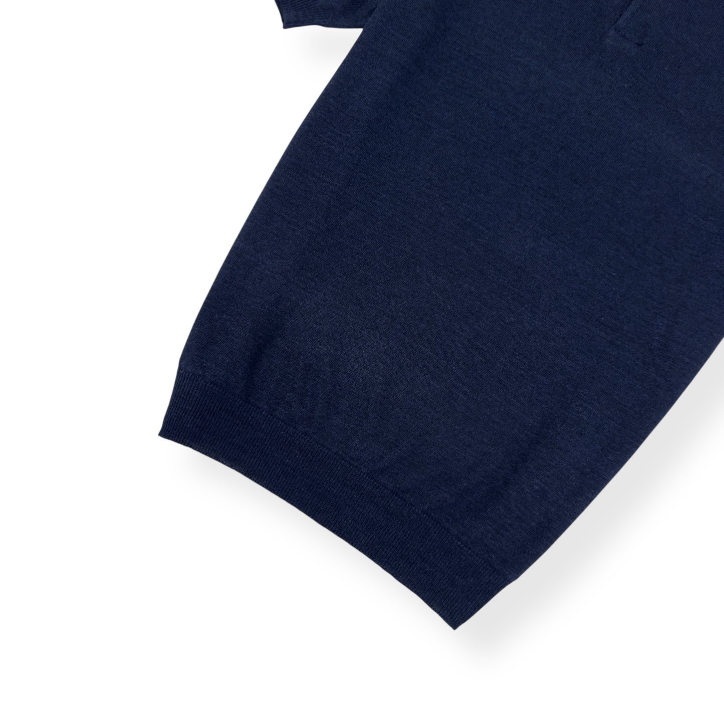 THOM SWEENEY LINEN POLO SHIRT NAVY 50 / M
