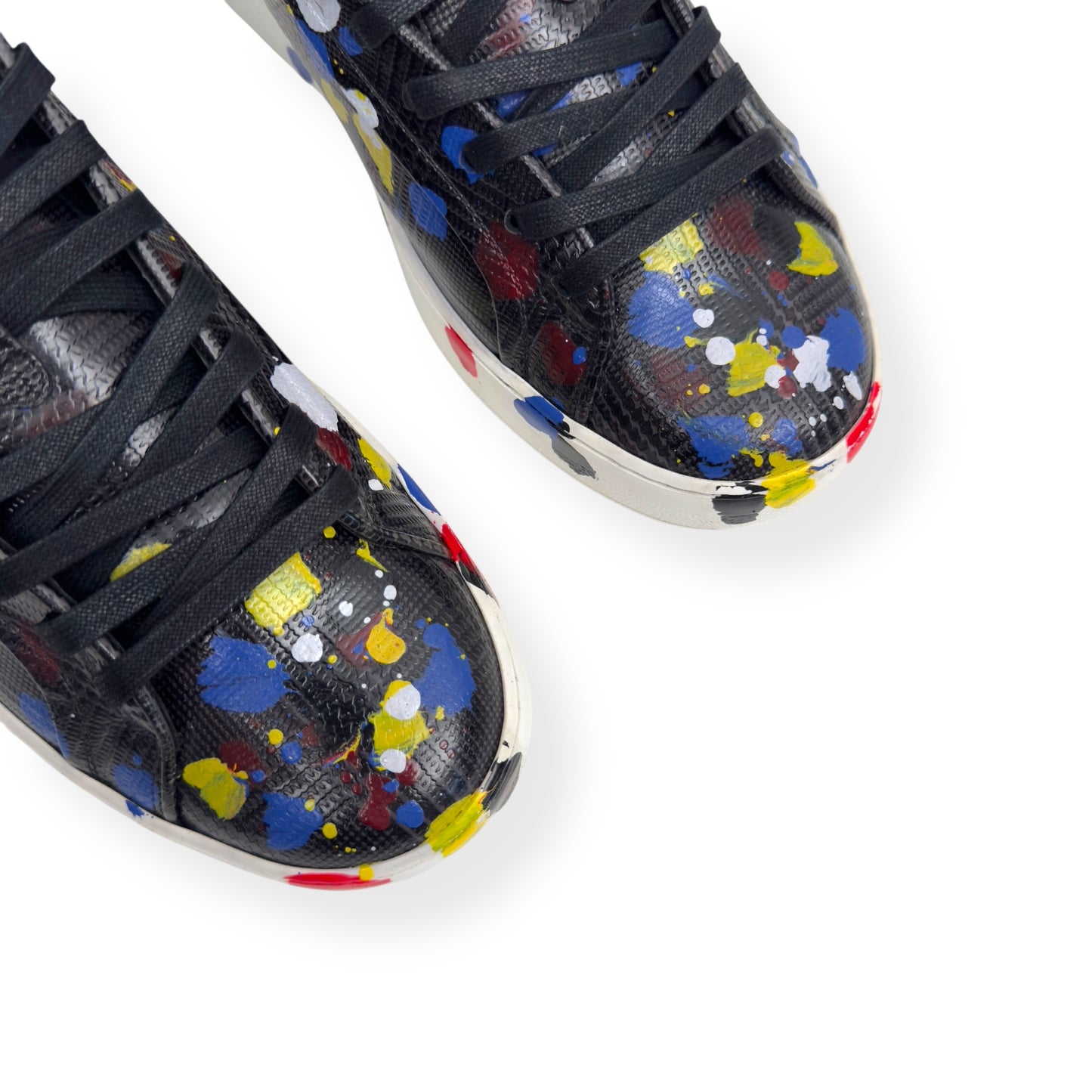 DIOR HOMME HIGH-TOP B06 PAINT SPLATTER SNEAKER BLACK UK8