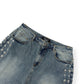 VALE FOREVER CRYSTAL EMBELLISHED SHORTS BLUE W34”