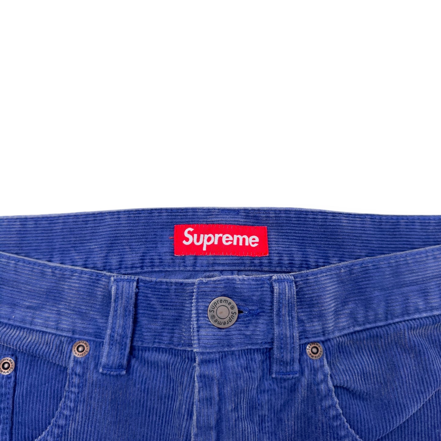 SUPREME WASHED CORDUROY DOUBLE KNEE SHORTS BLUE M