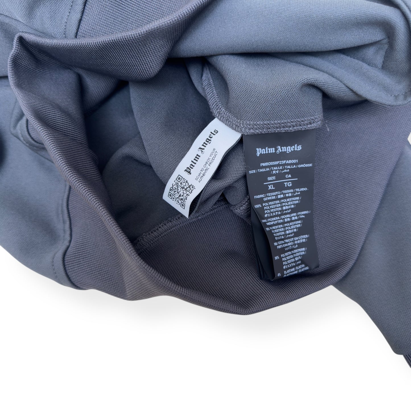 PALM ANGELS TRACK JACKET GREY / WHITE XL