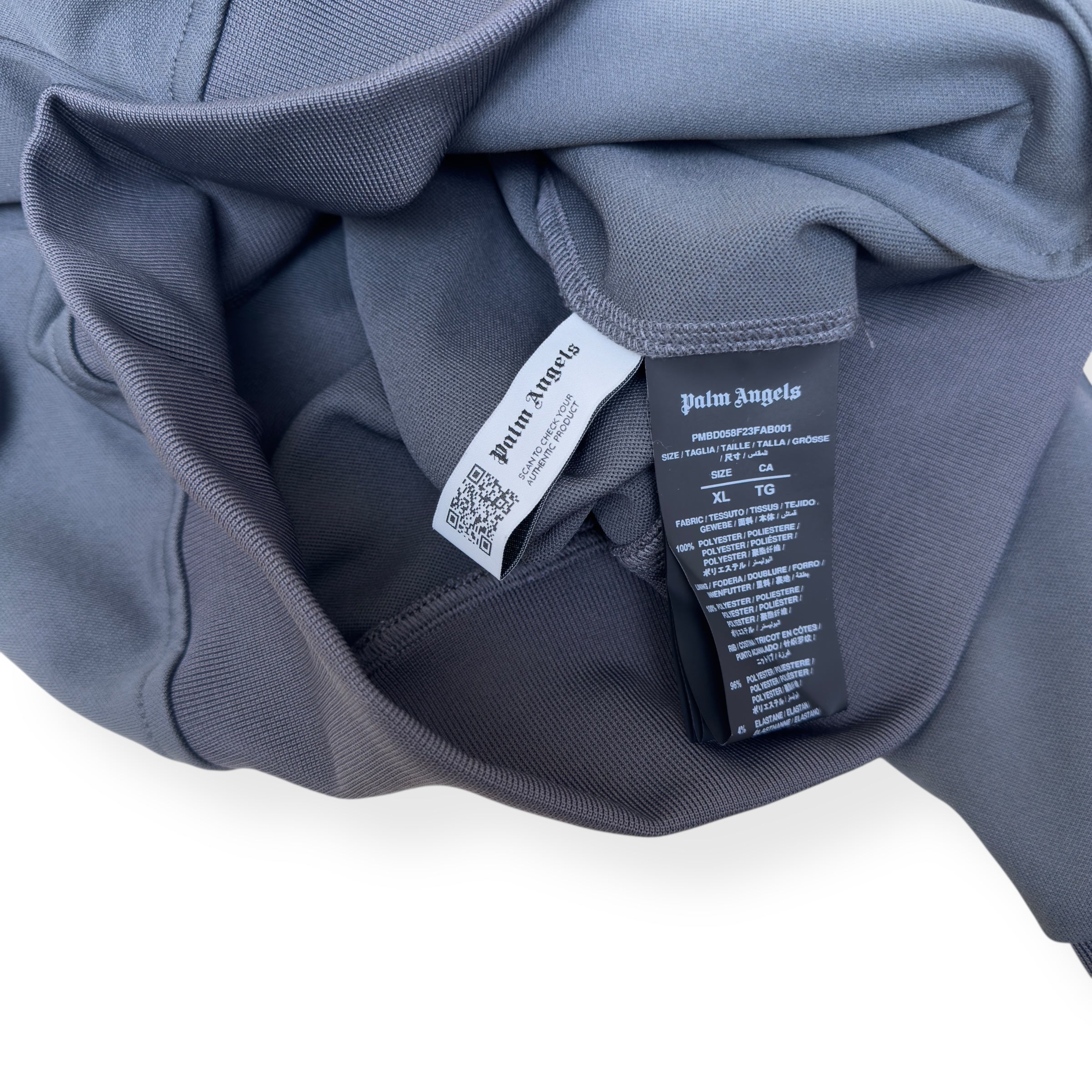 PALM ANGELS TRACK JACKET GREY / WHITE XL
